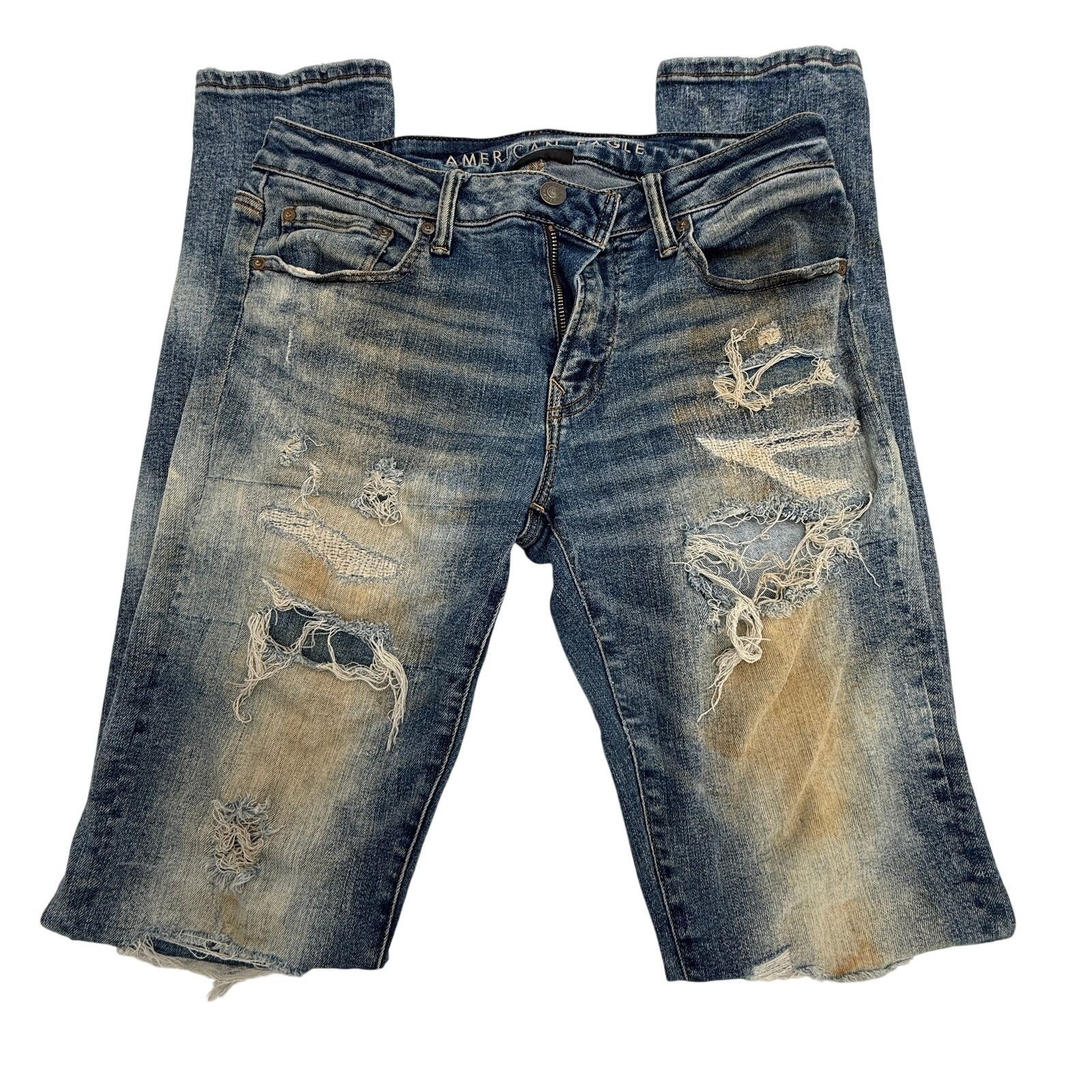 American Eagle Outfitters American Eagle Next Level Flex Skinny Distressed Jeans Size 32" / US 10 / IT 46 - 6 Thumbnail