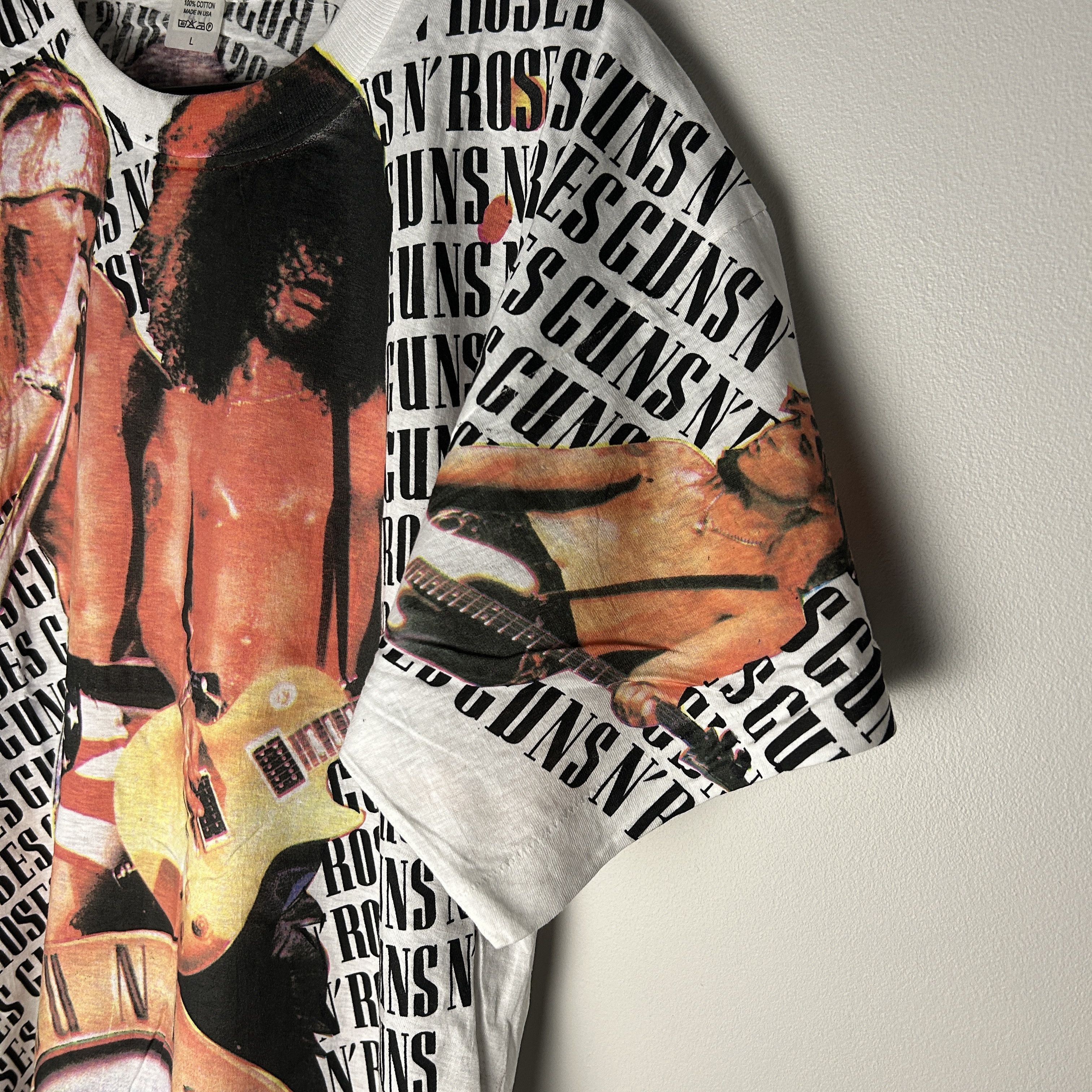 Band Tees Vintage Guns N’ Roses Allover Print 90’s Band T-shirt Size US L / EU 52-54 / 3 - 3 Thumbnail