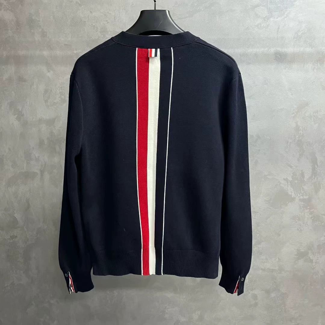 Thom Browne thom browne black v-neck wool sweater Size US M / EU 48-50 / 2 - 2 Thumbnail