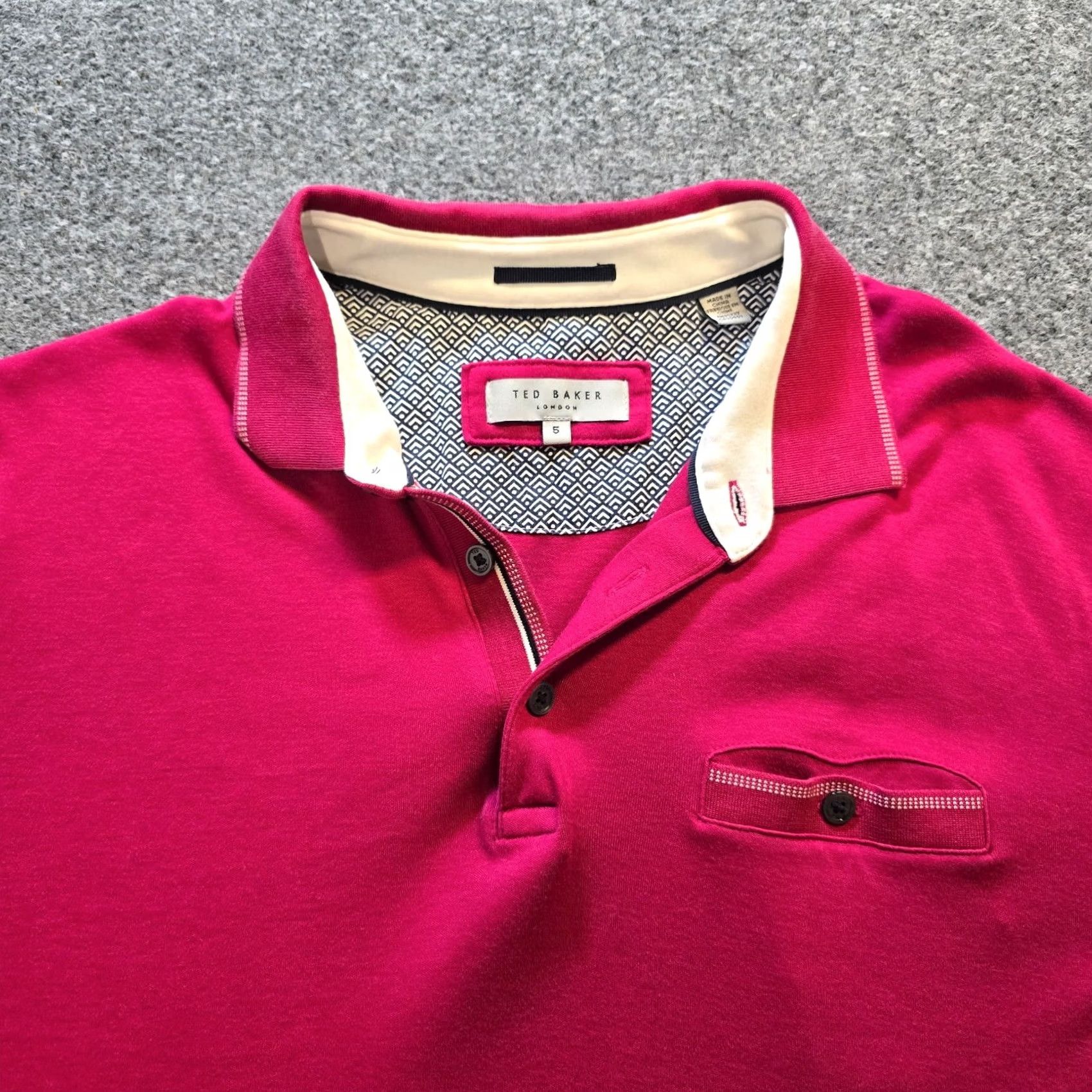 Ted Baker Ted Baker Shirt Polo Mens XL Red Short Sleeve Pocket Casual Preppy Size US XL / EU 56 / 4 - 2 Thumbnail