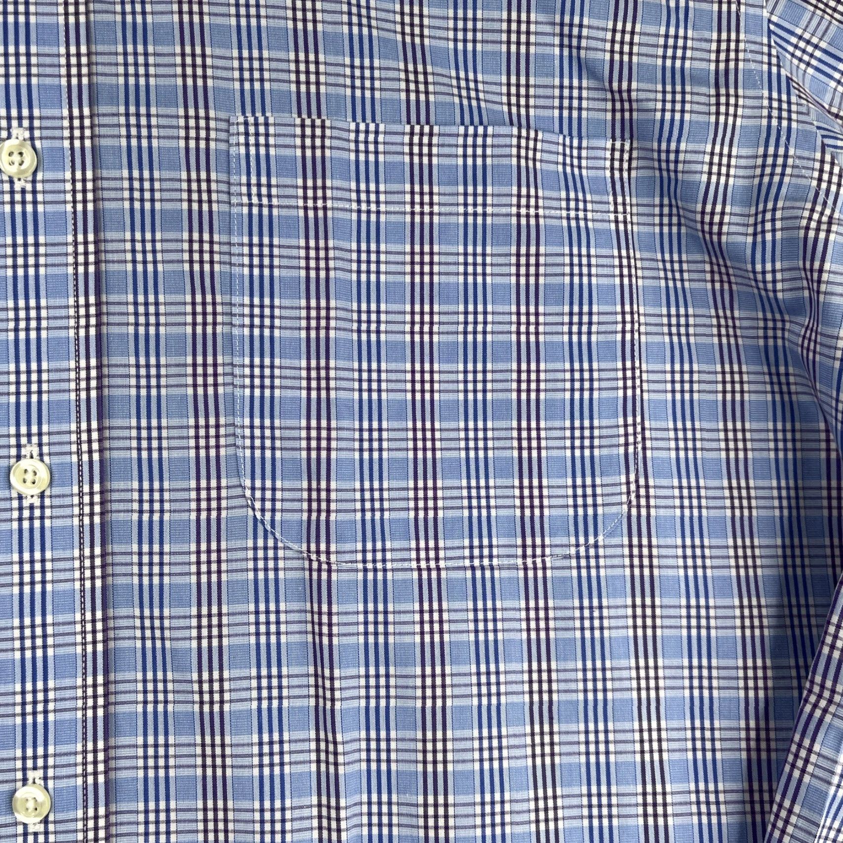 Brooks Brothers Brooks Brothers Classic Shirt Blue Plaid Non-Iron Button Up Long Sleeve Mens Dress Shirt 17 Regular Blue Mens Size US XL / EU 56 / 4 - 3 Thumbnail