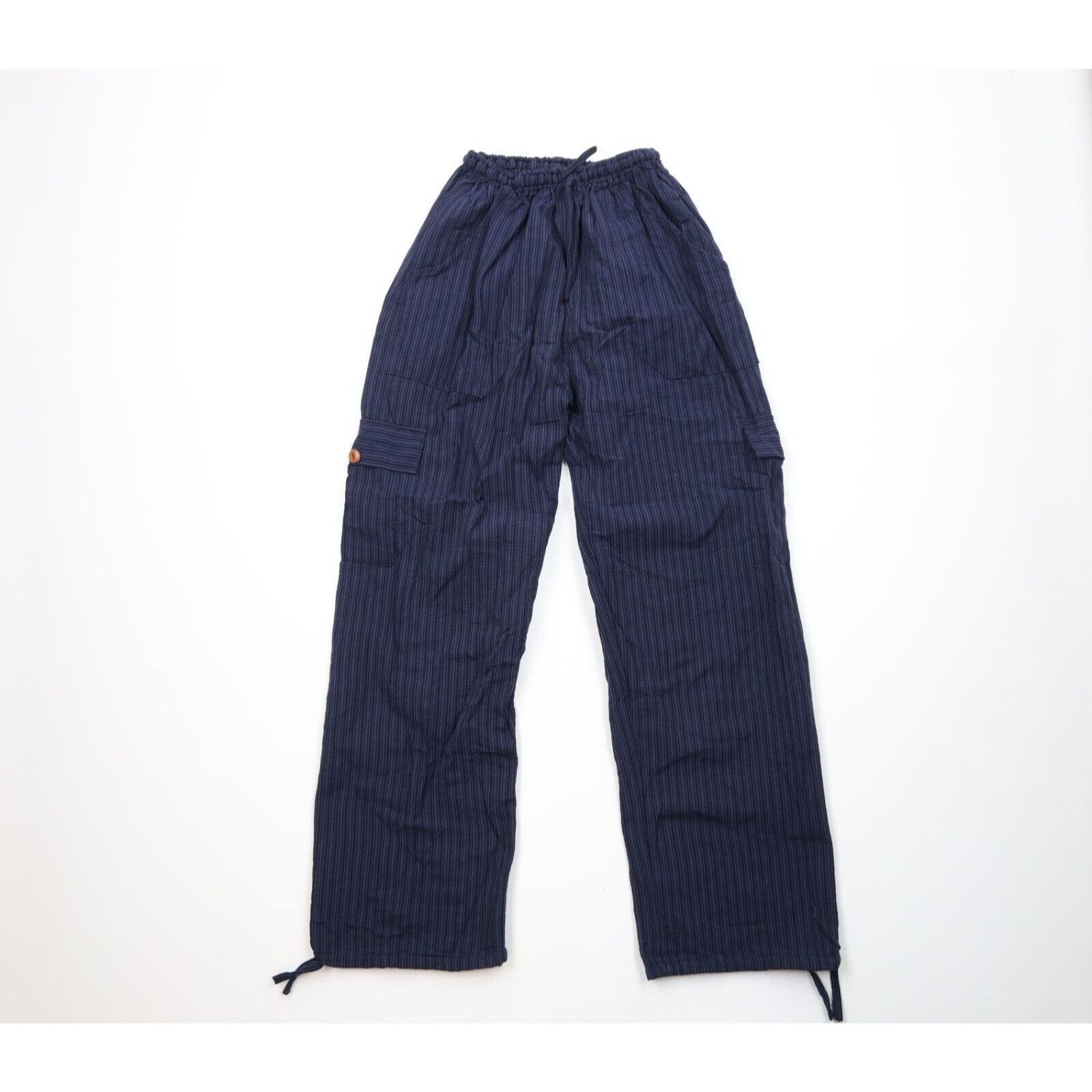 Vintage Vintage 90s Streetwear Striped Wide Leg Cargo Harem Pants Size US 30 / EU 46 - 1 Thumbnail