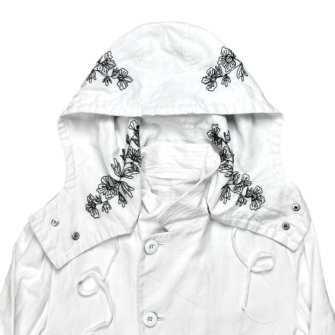 Ann Demeulemeester Ann Demeulemeester Hood Embroidered Field Jacket - SS14 Size US M / EU 48-50 / 2 - 5 Thumbnail