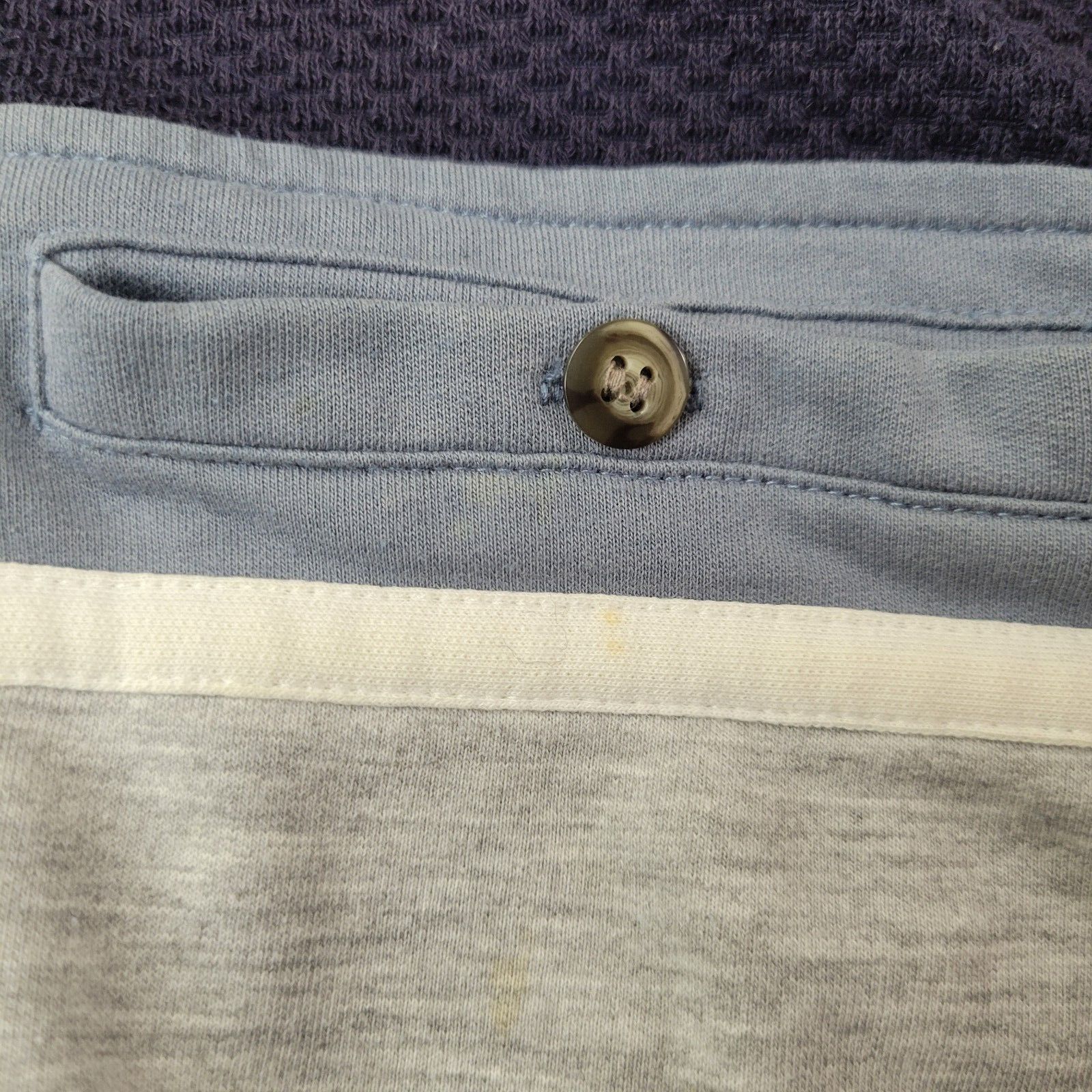 Other Classics by Palmland L Blue Gray Striped Cotton Blend Henley Size US L / EU 52-54 / 3 - 6 Thumbnail