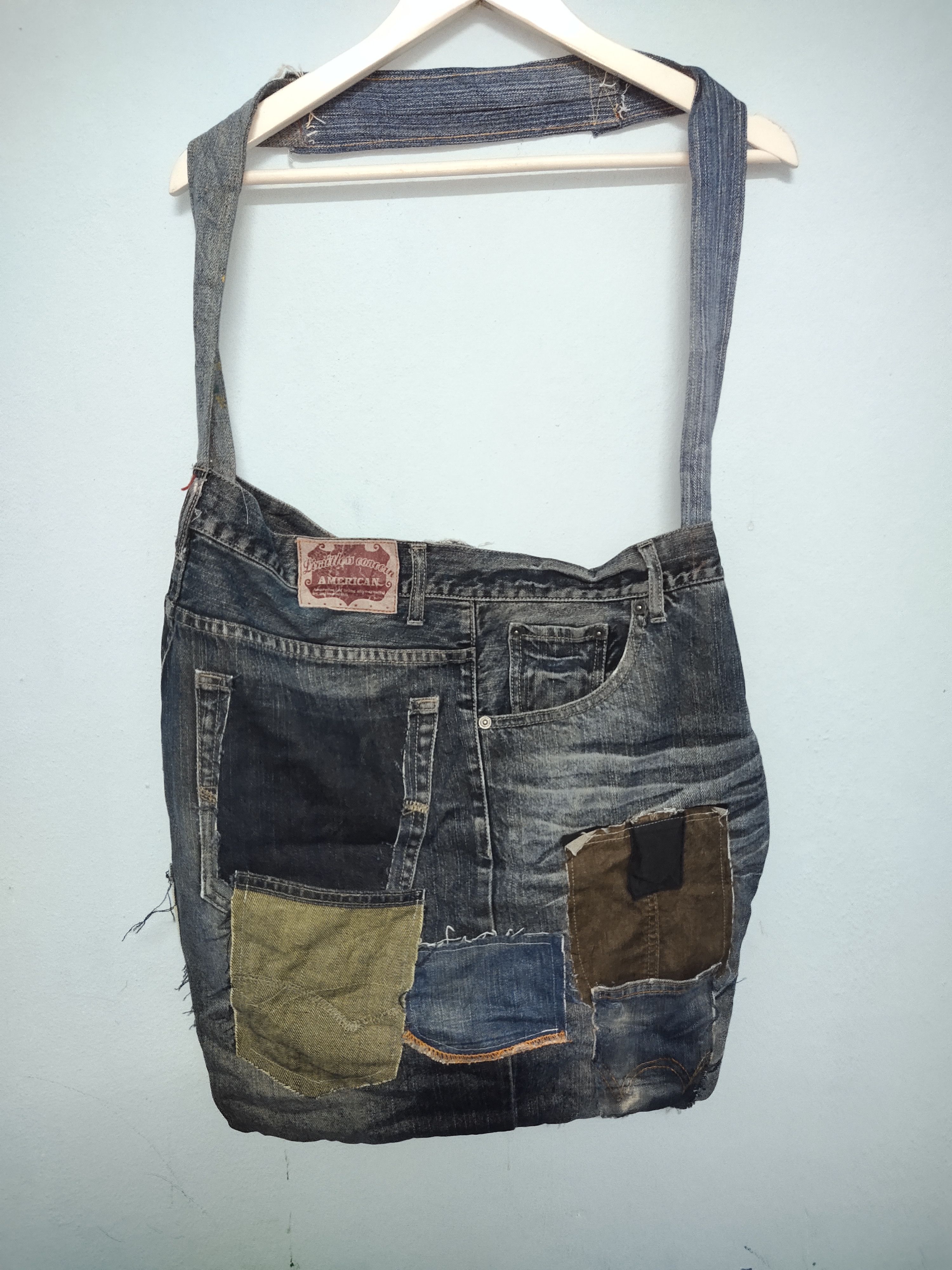 Other Distressed Denim Custom Massanger Jeans Bag Size ONE SIZE - 2 Thumbnail