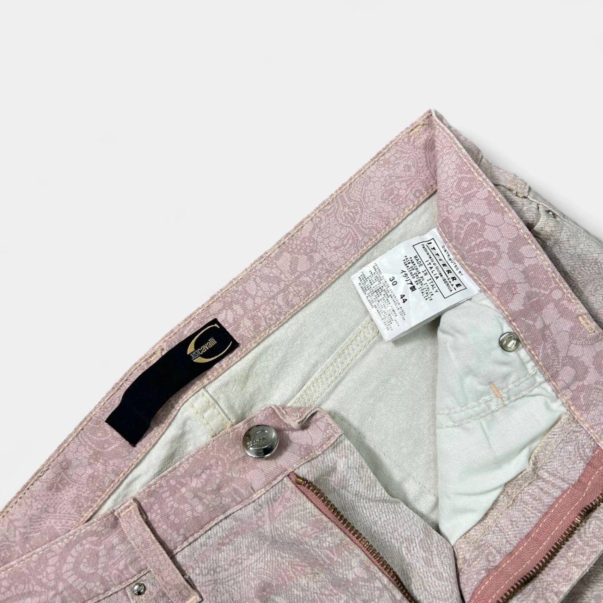 Just Cavalli Just Cavalli 2000s Relief Floral Pink Pants Size 26" / US 2 / IT 38 - 5 Thumbnail