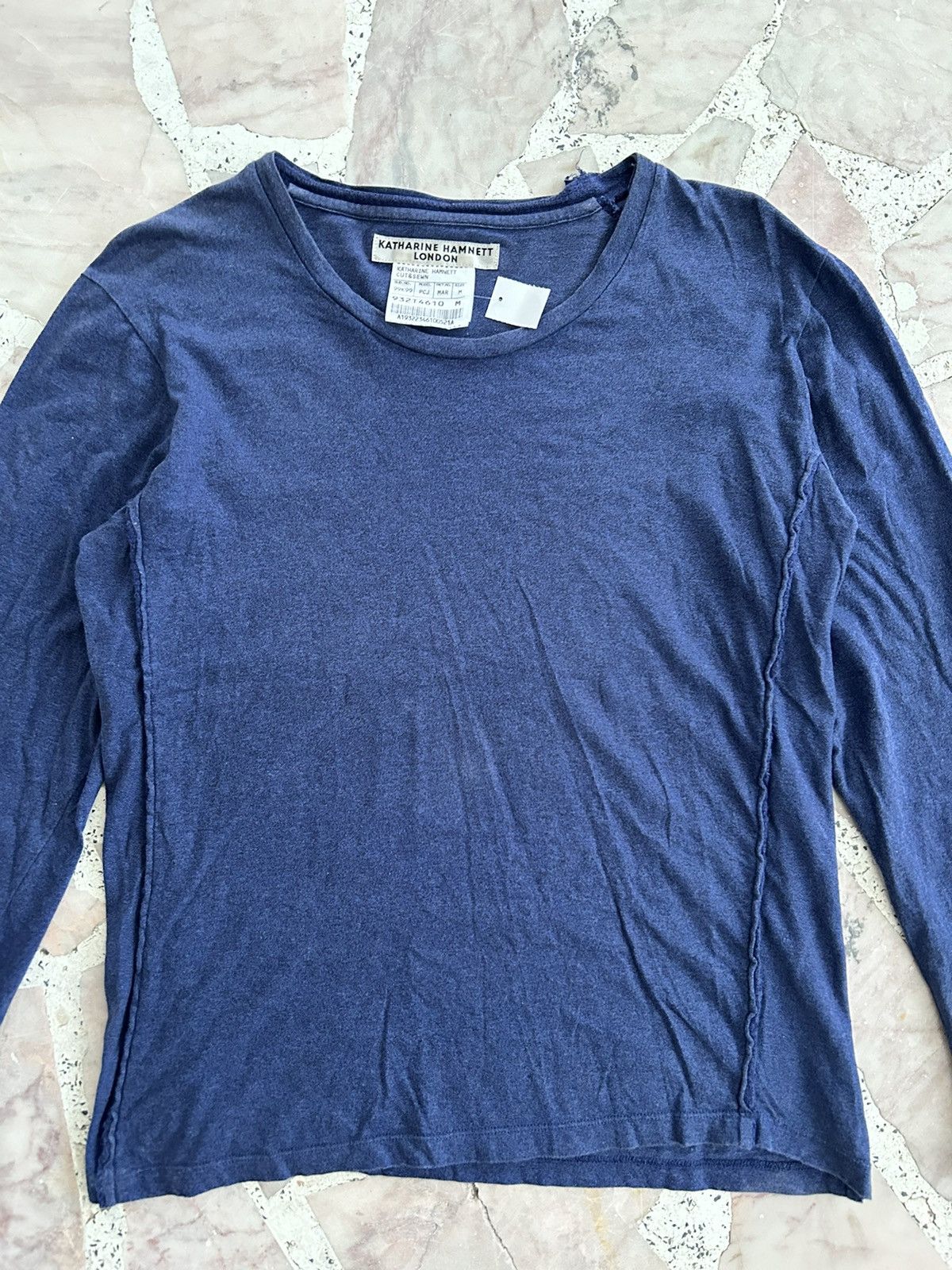 Katharine Hamnett London Longsleeve Blue Plain Tee Size XS / US 0-2 / IT 36-38 - 4 Thumbnail