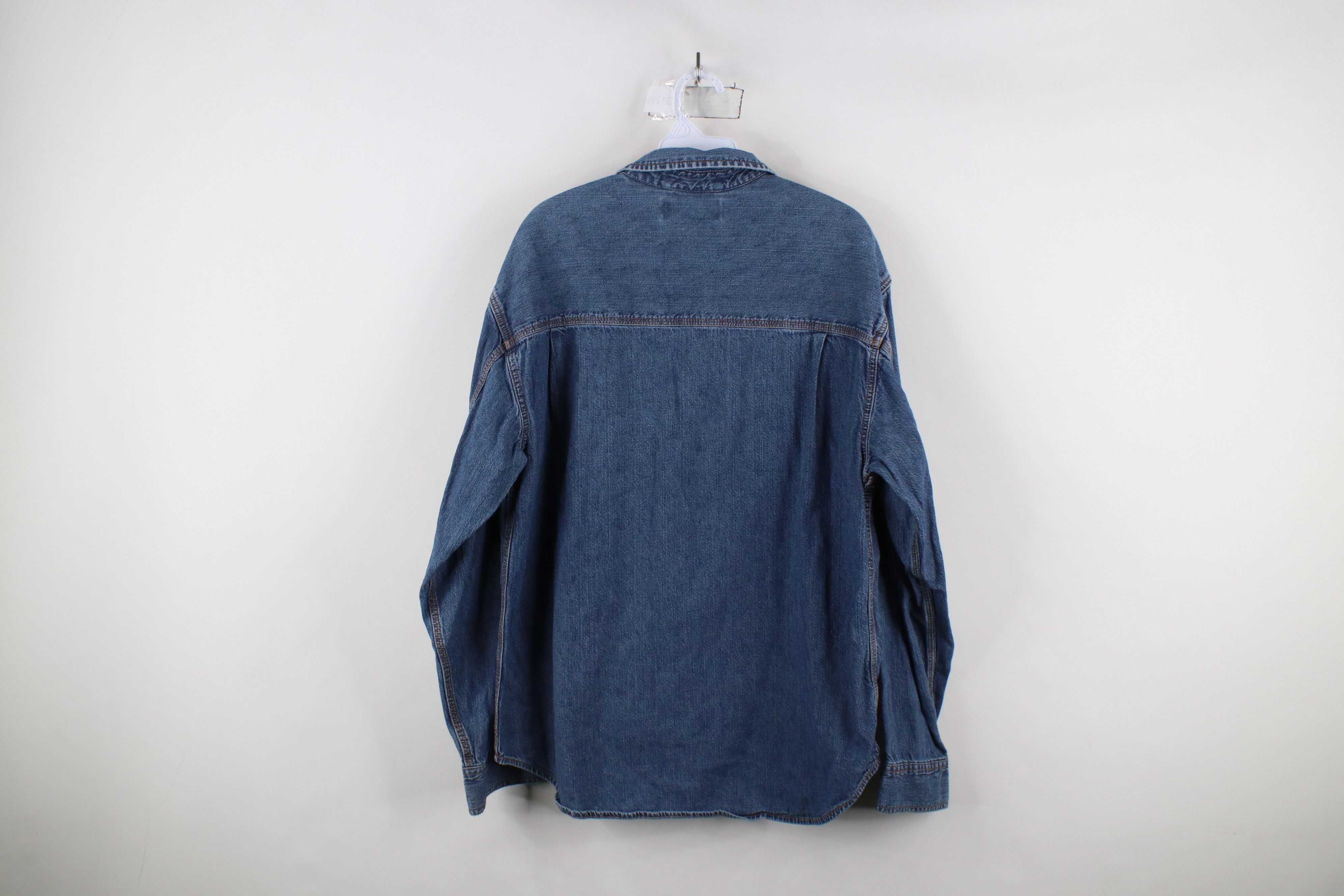 Levi's × Vintage Vintage Y2K 2003 Levis Denim Jean Collared Button Shirt Size US L / EU 52-54 / 3 - 12 Thumbnail