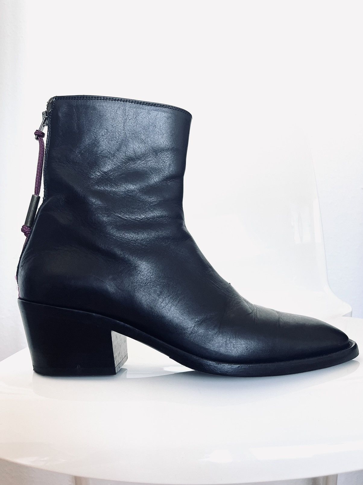 Acne black boots best sale