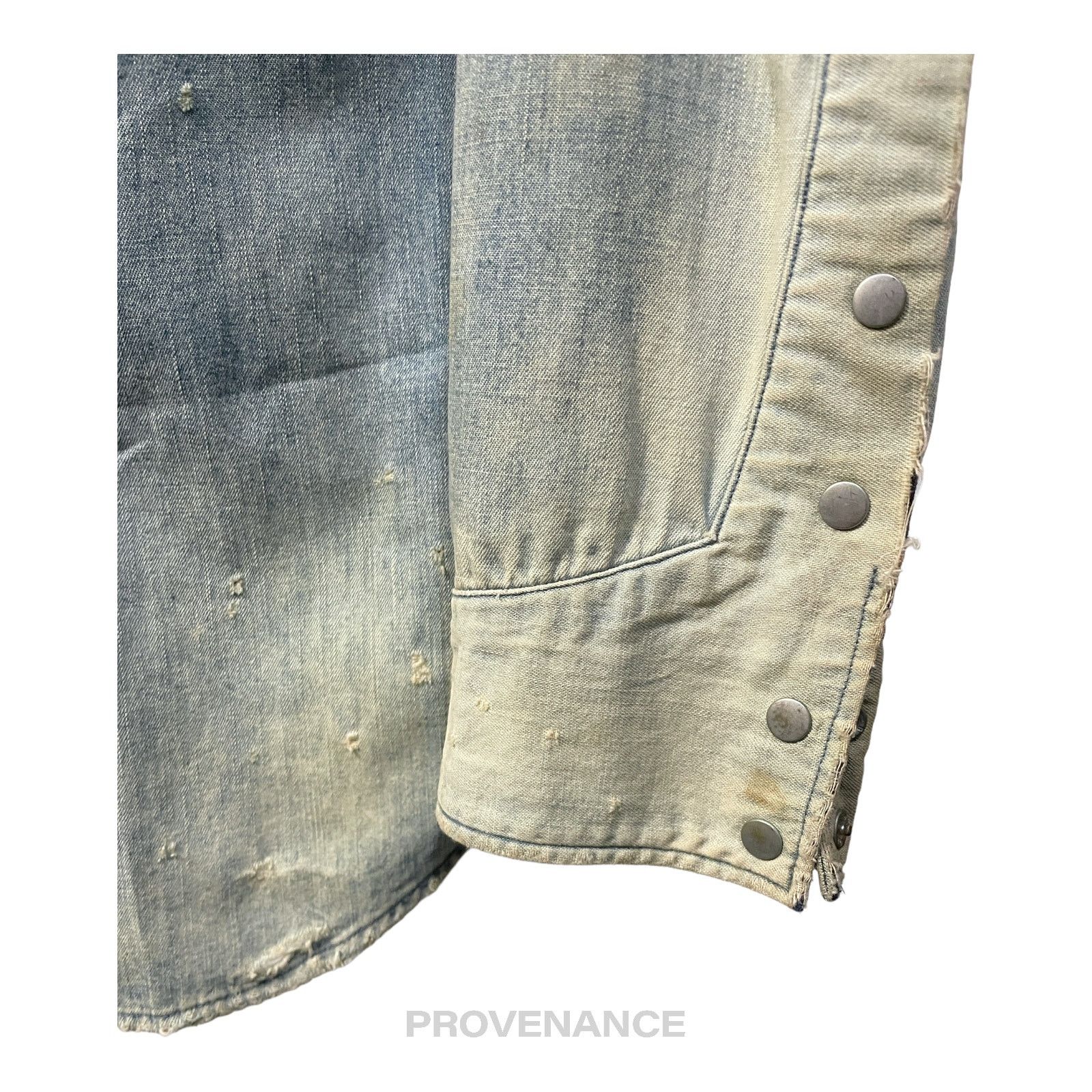 Balmain 🔴 Balmain Sample Denim Shirt - Destroyed Size US M / EU 48-50 / 2 - 6 Thumbnail