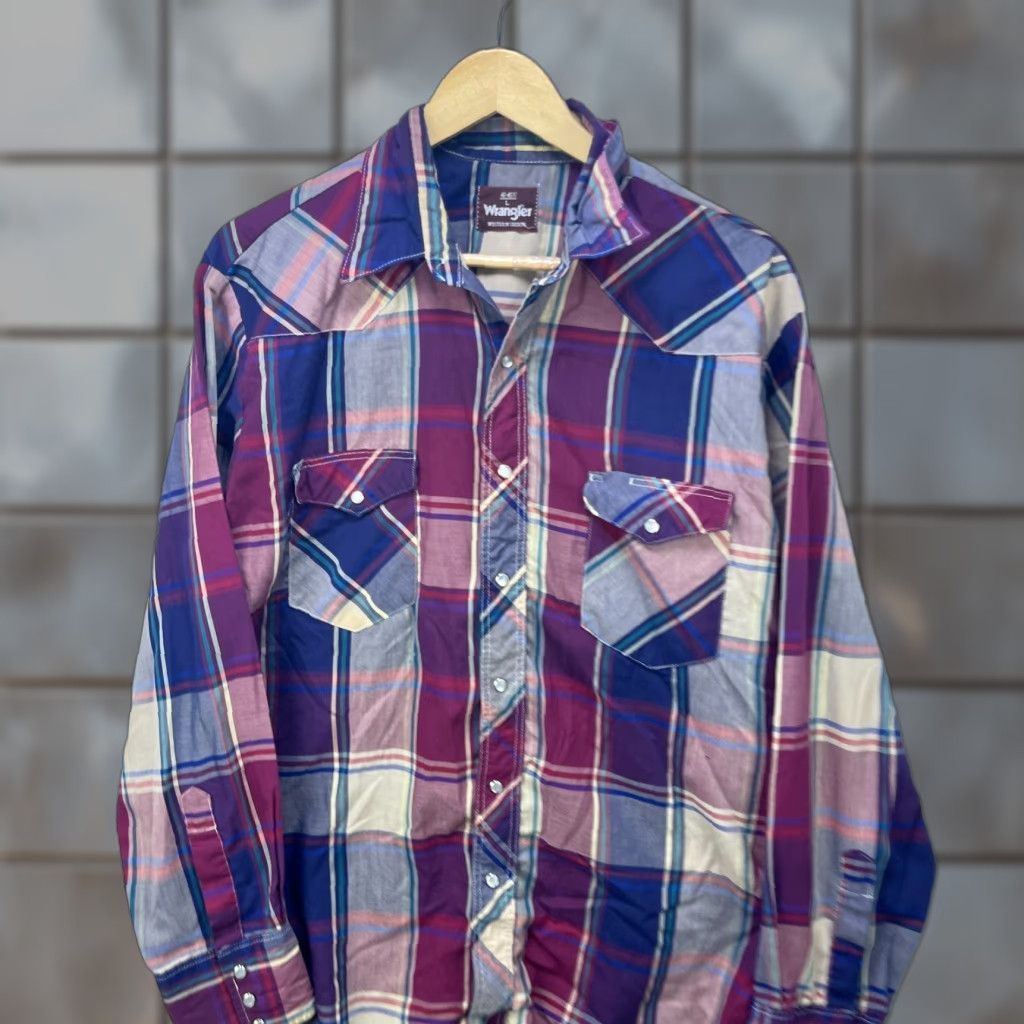 Wrangler VINTAGE Wrangler Western Shirt Long Sleeve Button-Up L Red Men Size US L / EU 52-54 / 3 - 1 Thumbnail