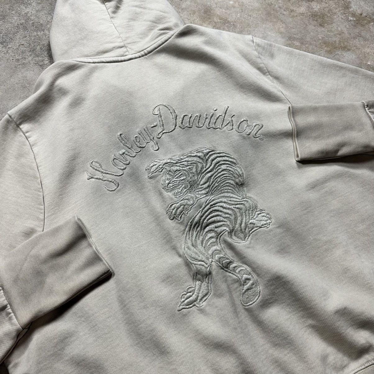 Harley Davidson Vintage Y2K Beige Harley Davidson Tiger Zip Up Biker Hoodie Size US XXL / EU 58 / 5 - 1 Thumbnail