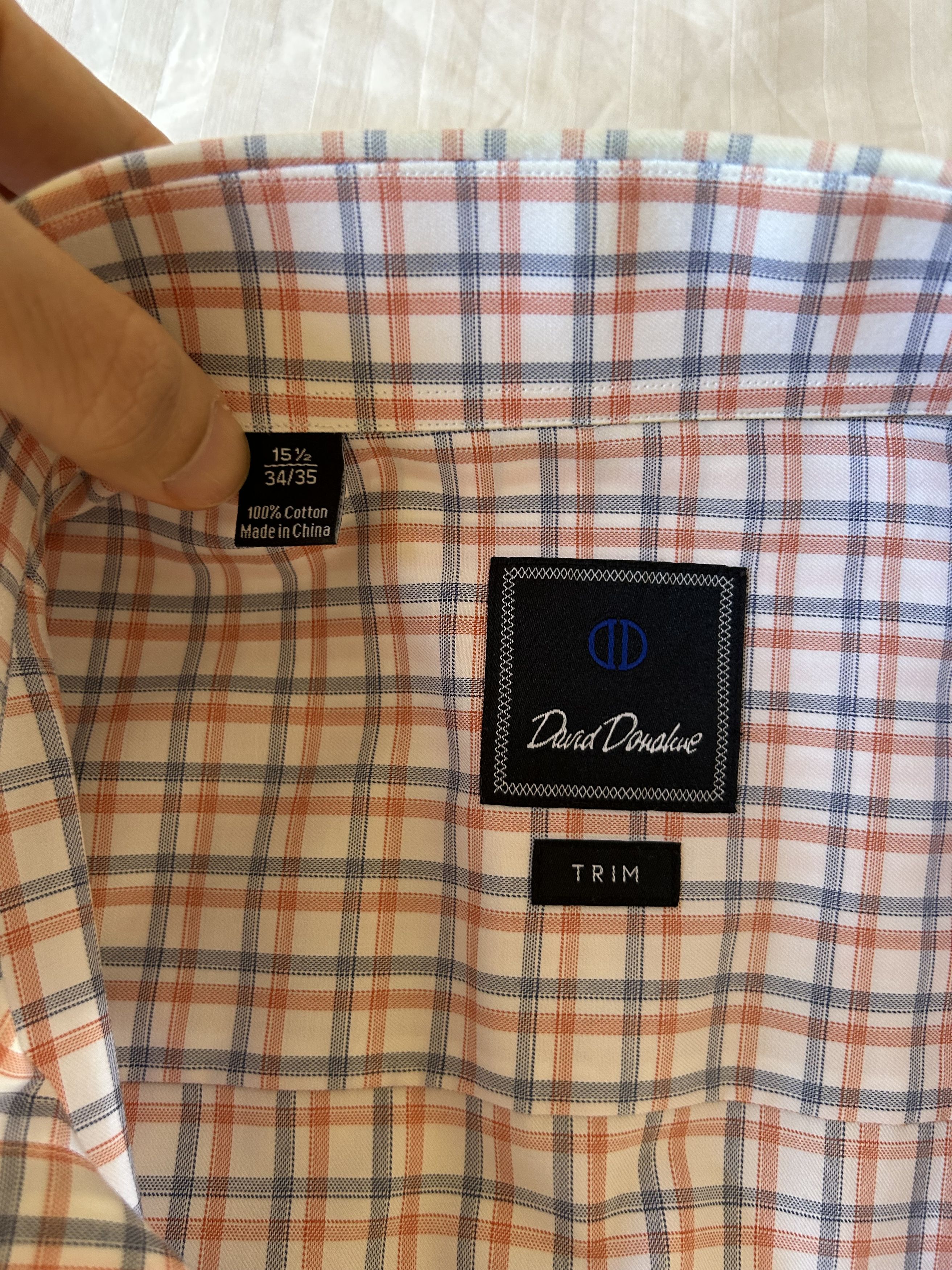 David Donahue David Donahue Trim Plaid Dress Shirt-Multicolor Check-15.5 Size US M / EU 48-50 / 2 - 6 Thumbnail
