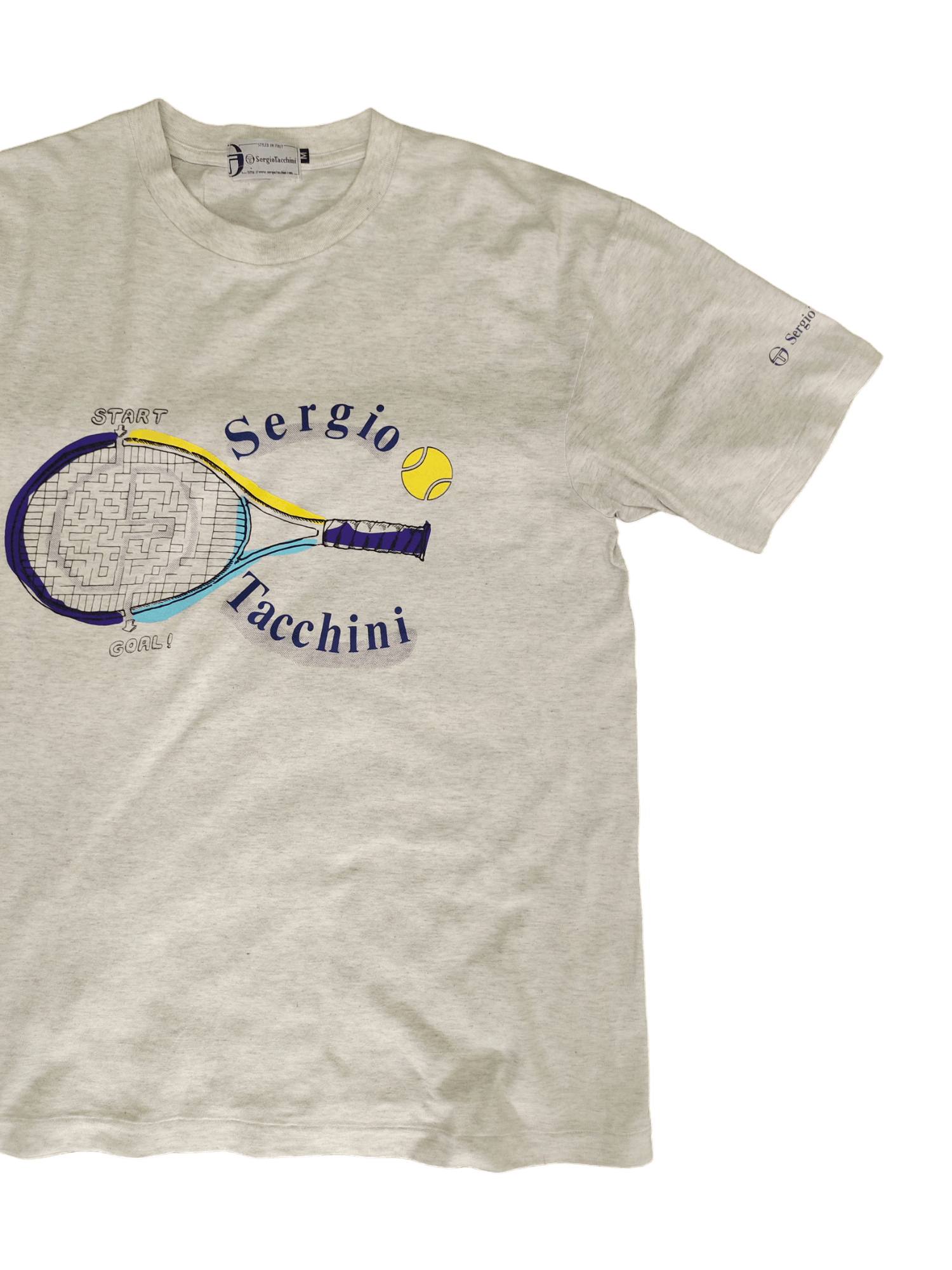 Sergio Tacchini Vintage Sergio Tacchini Racket Crack 'Puzzle Games' T-Shirt Size US M / EU 48-50 / 2 - 5 Thumbnail