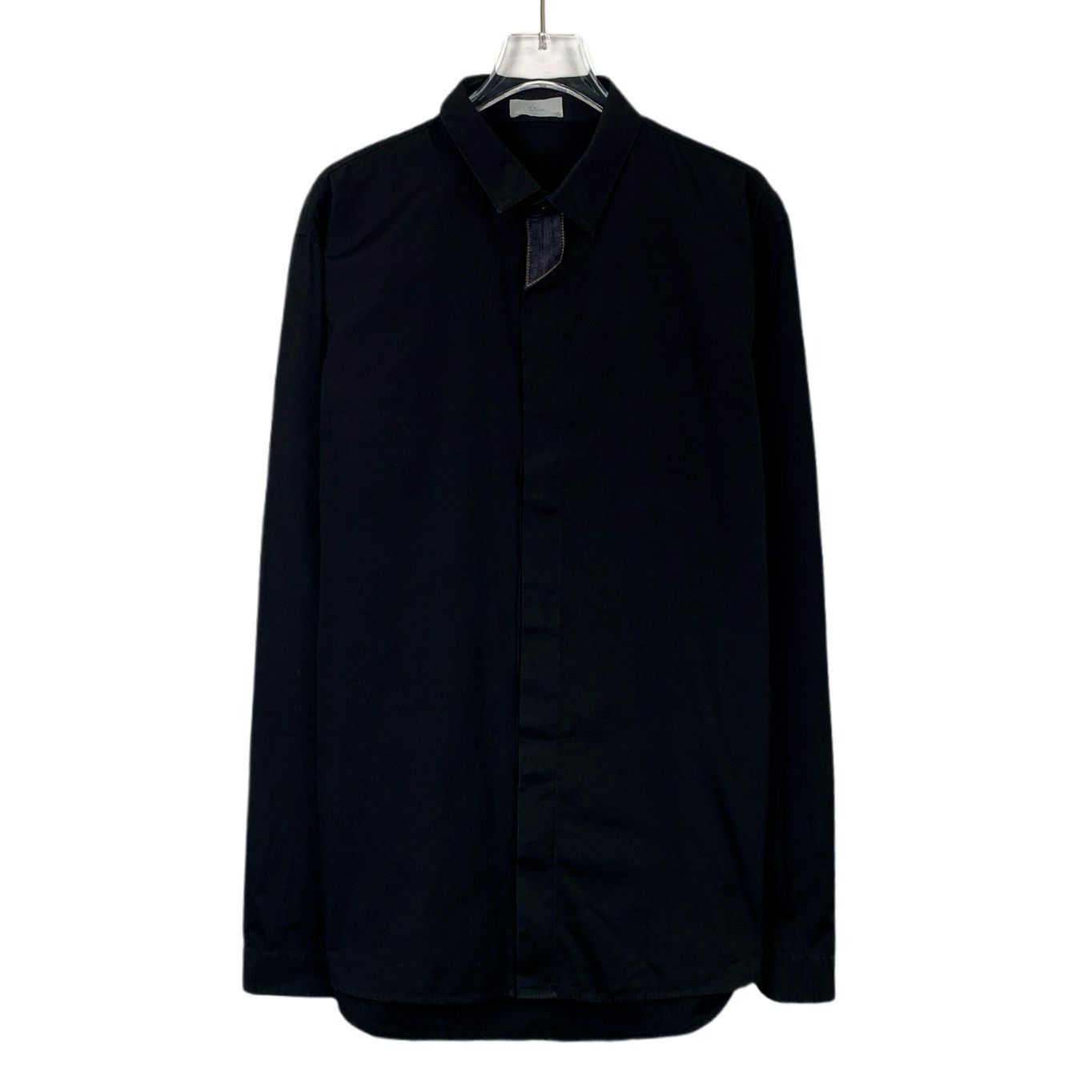 Dior Dior Black Long-Sleeve Shirt Classic Lapel Cotton-Silk Blend Size US M / EU 48-50 / 2 - 1 Thumbnail