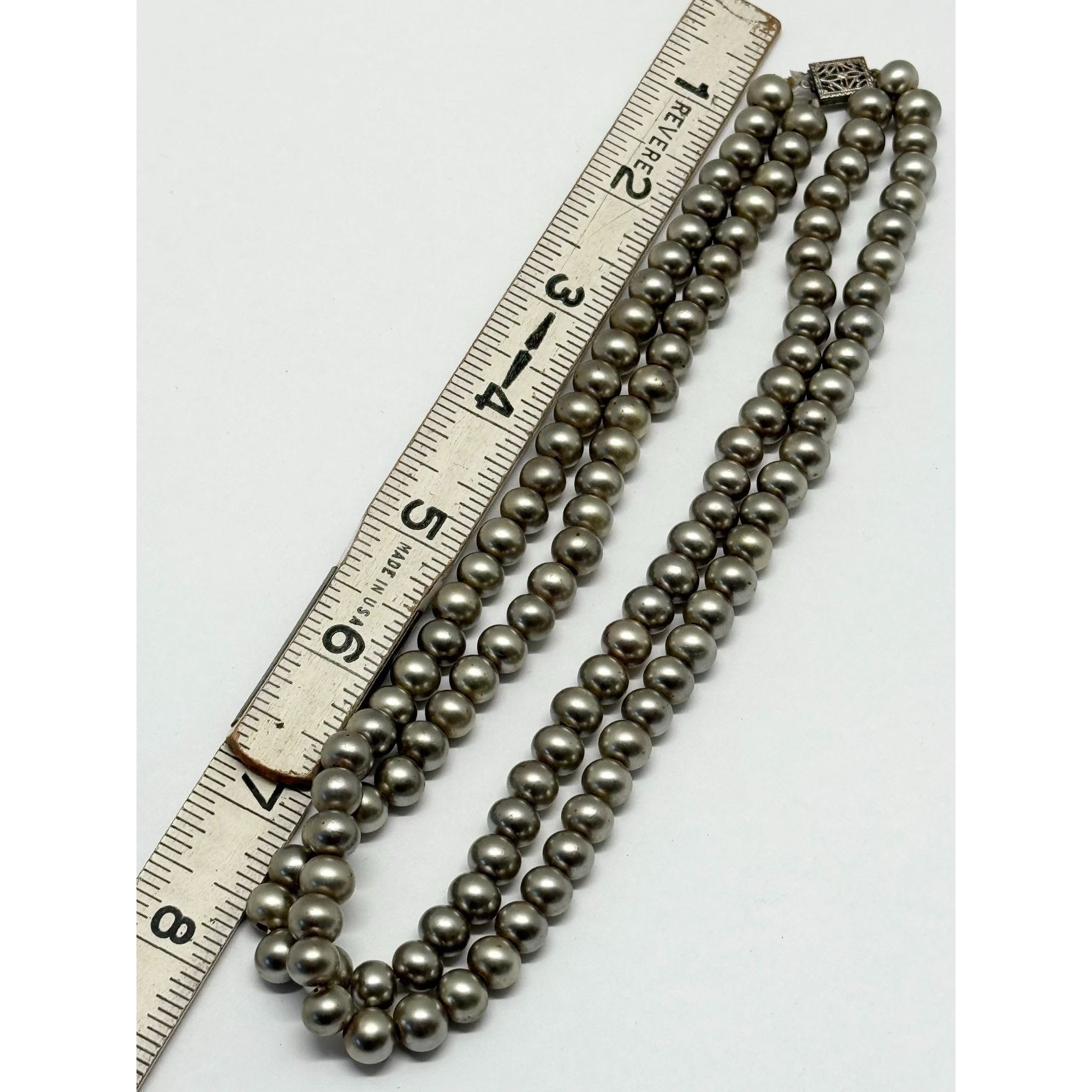Vintage Vintage double strand pearl necklace with sterling clasp Size ONE SIZE - 5 Thumbnail