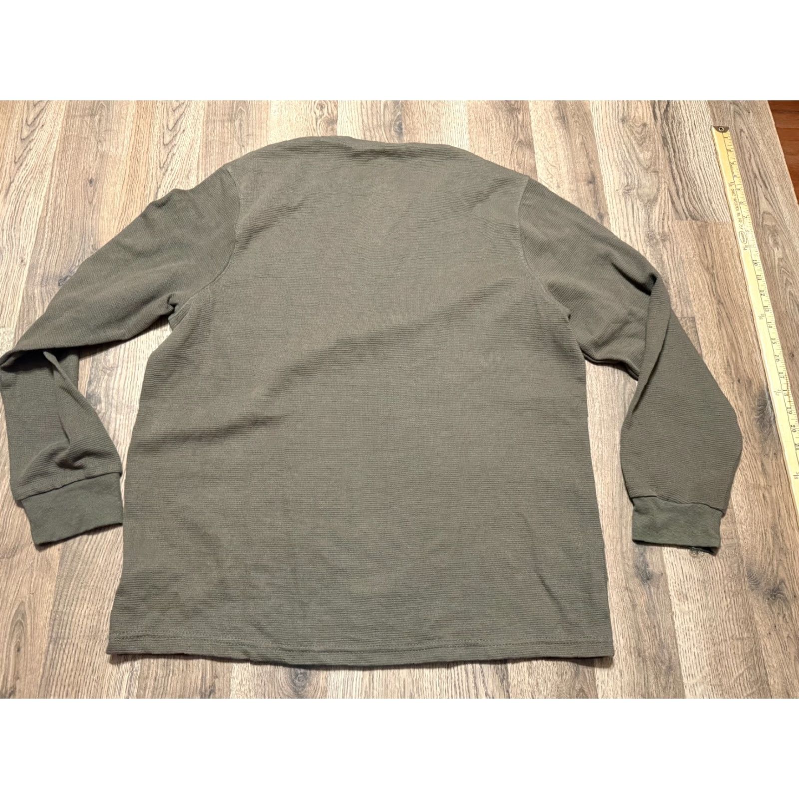 Wrangler Wrangler Shirt Men's Large Green Long Sleeve 1/4 Buttons Workwear Polo Casual MENS Regular Size US L / EU 52-54 / 3 - 2 Thumbnail
