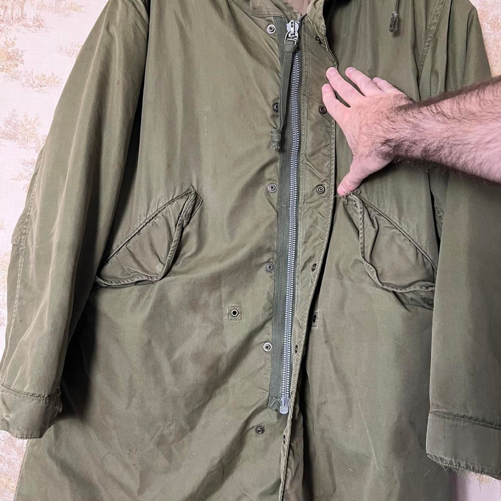 Vintage 50s US Army M-1951 Fishtail Parka | CROWN Zipper | M/L Size US L / EU 52-54 / 3 - 6 Thumbnail