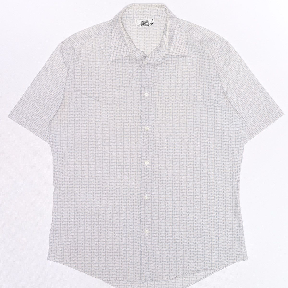 Hermes Hermes France Printed Cotton Shirt Short Sleeve White Size US M / EU 48-50 / 2 - 1 Thumbnail