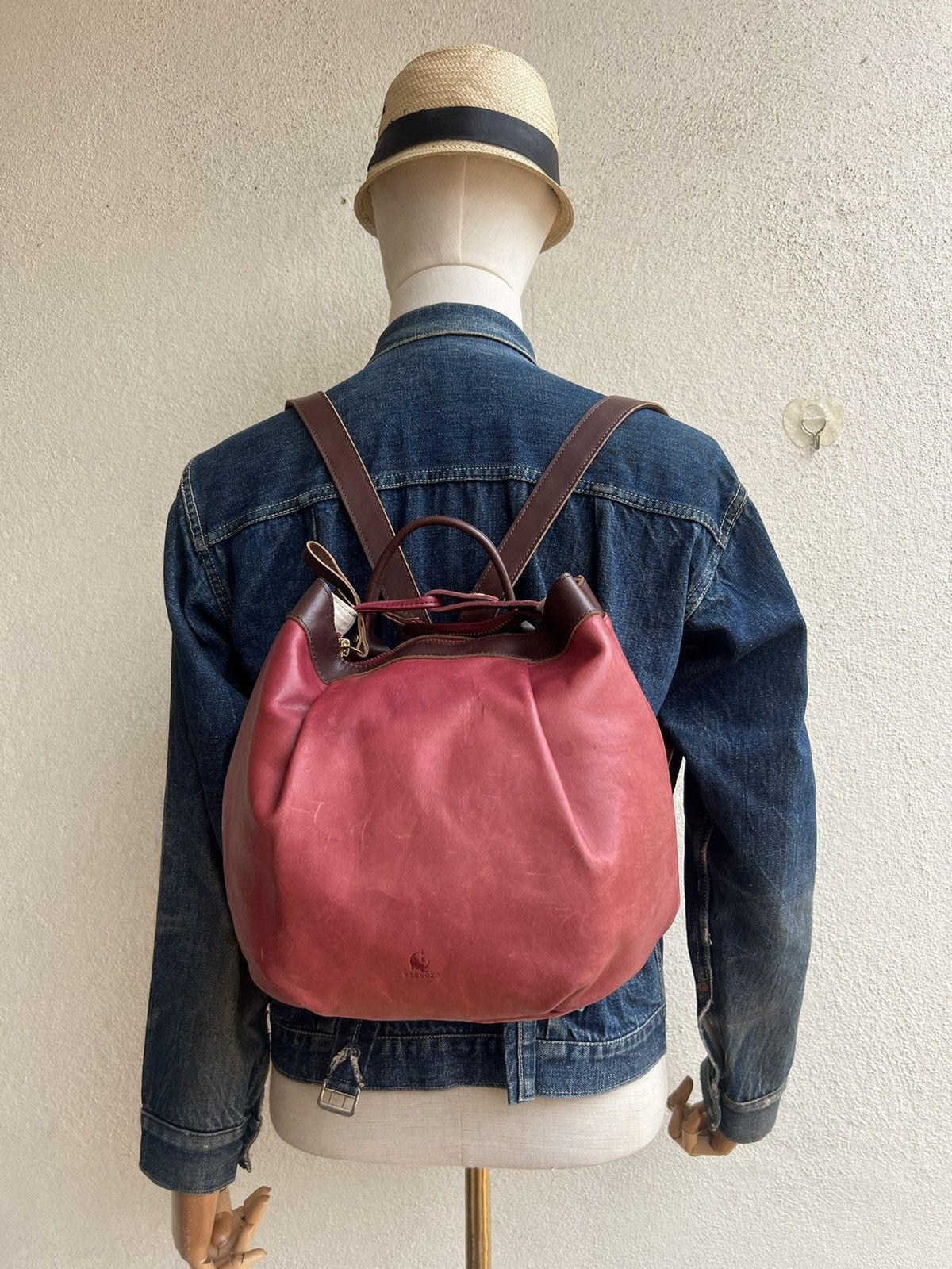 Leather Kissora Japan Scratches Patina Leather Mini Backpack Bag Size ONE SIZE - 3 Thumbnail