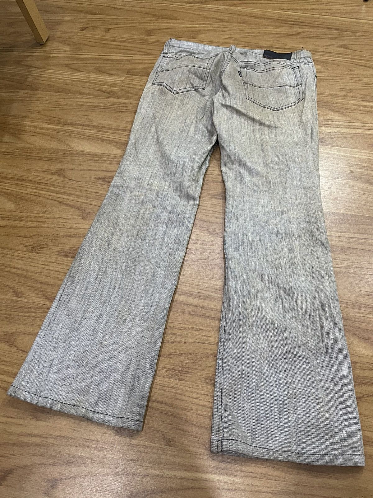 Tornado Mart Tornado Mart Waxed Silver Coated Flared Denim Pant Size US 32 / EU 48 - 4 Thumbnail