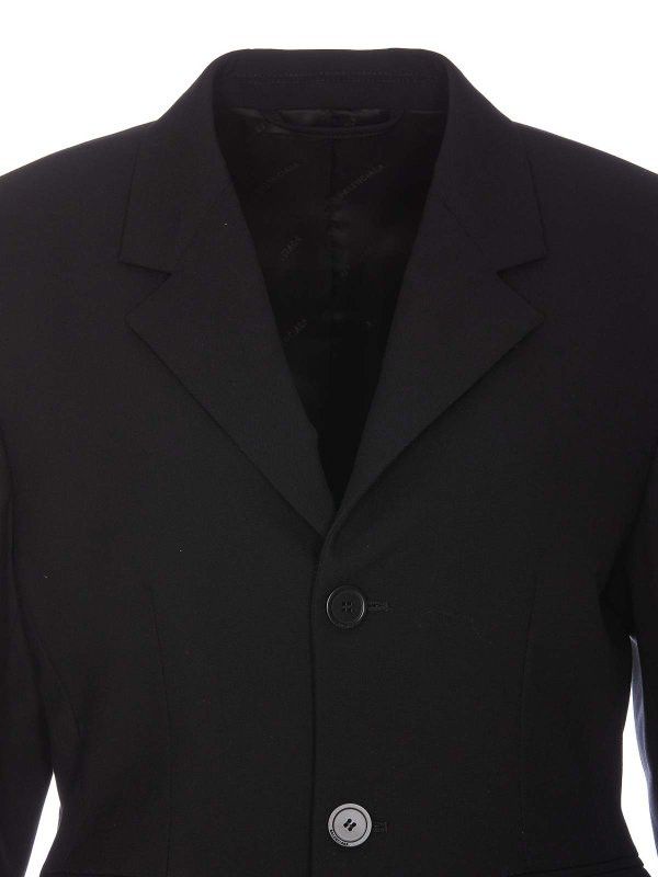 Balenciaga o1bcso1str0326 Soft Hourglass Jacket in Black Size XS / US 0-2 / IT 36-38 - 3 Thumbnail