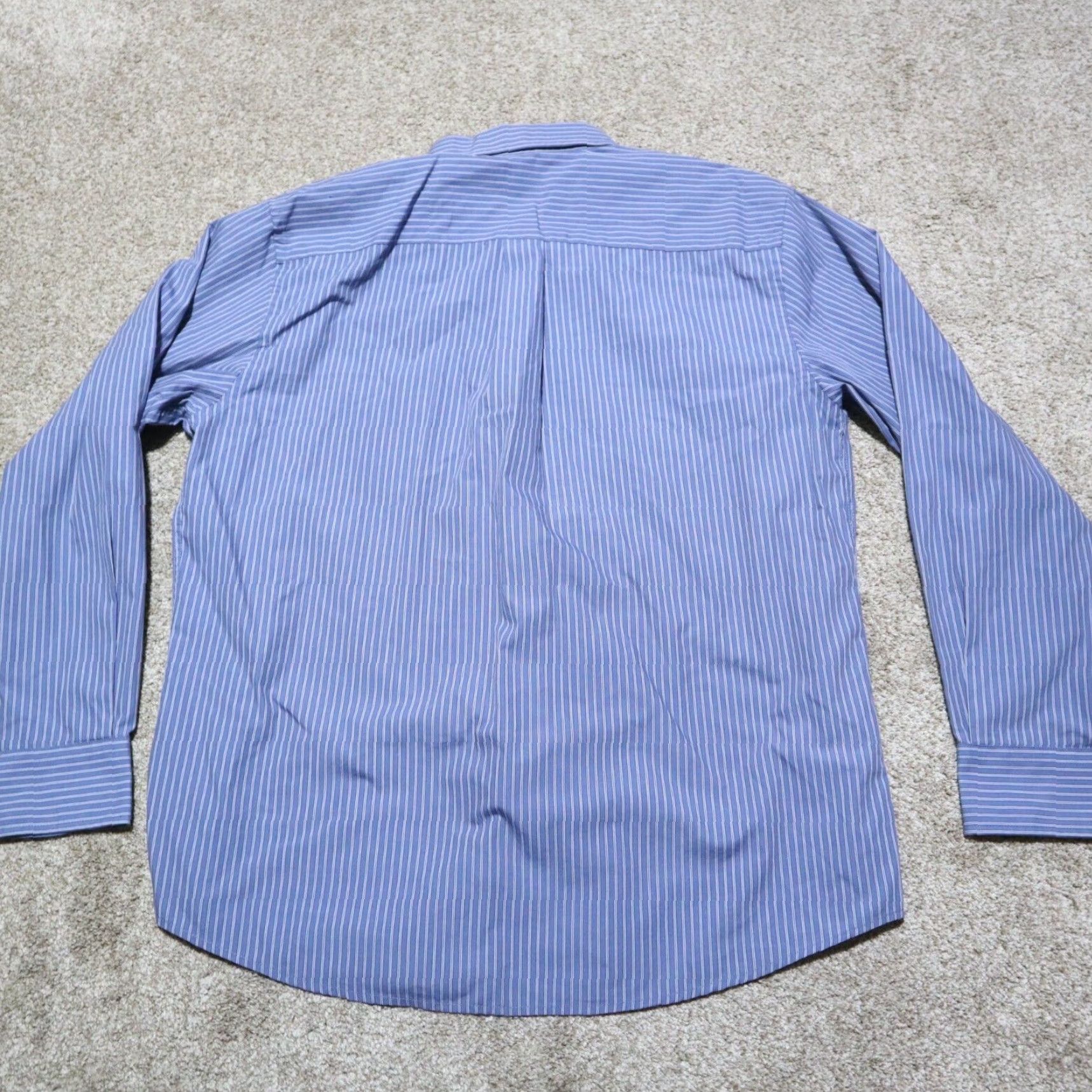 Dockers Dockers Shirt Button-Up Long Sleeve Blue Striped 16/16.5 Size L Large 16 16.5 Adult Men Size Regular Blue Shirt Button Front Size US L / EU 52-54 / 3 - 8 Thumbnail