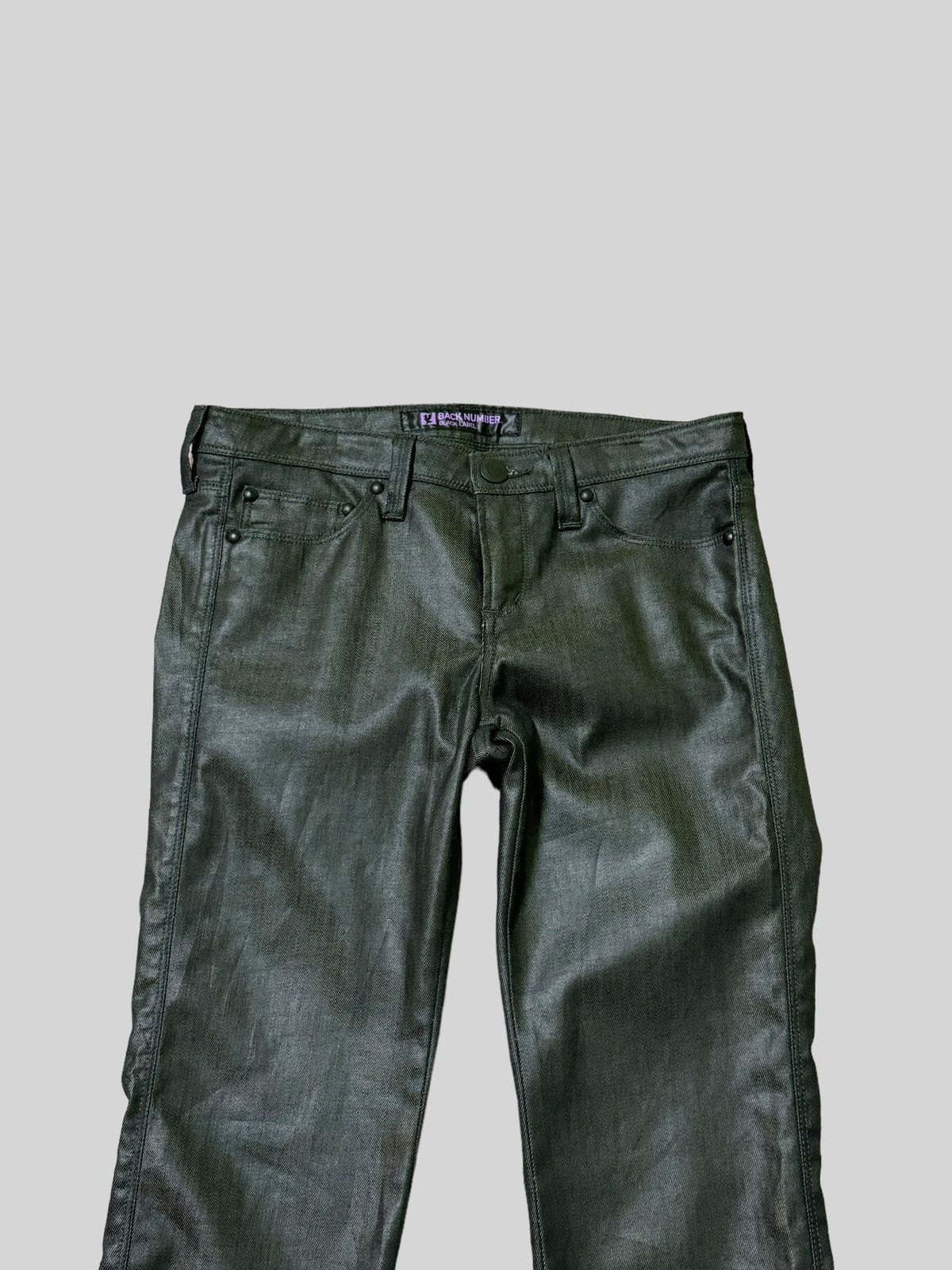 Designer × Japanese Brand × Vintage BACK NUMBER Rick Owens Style Waxed Low Rise Denim Size US 28 / EU 44 - 3 Thumbnail