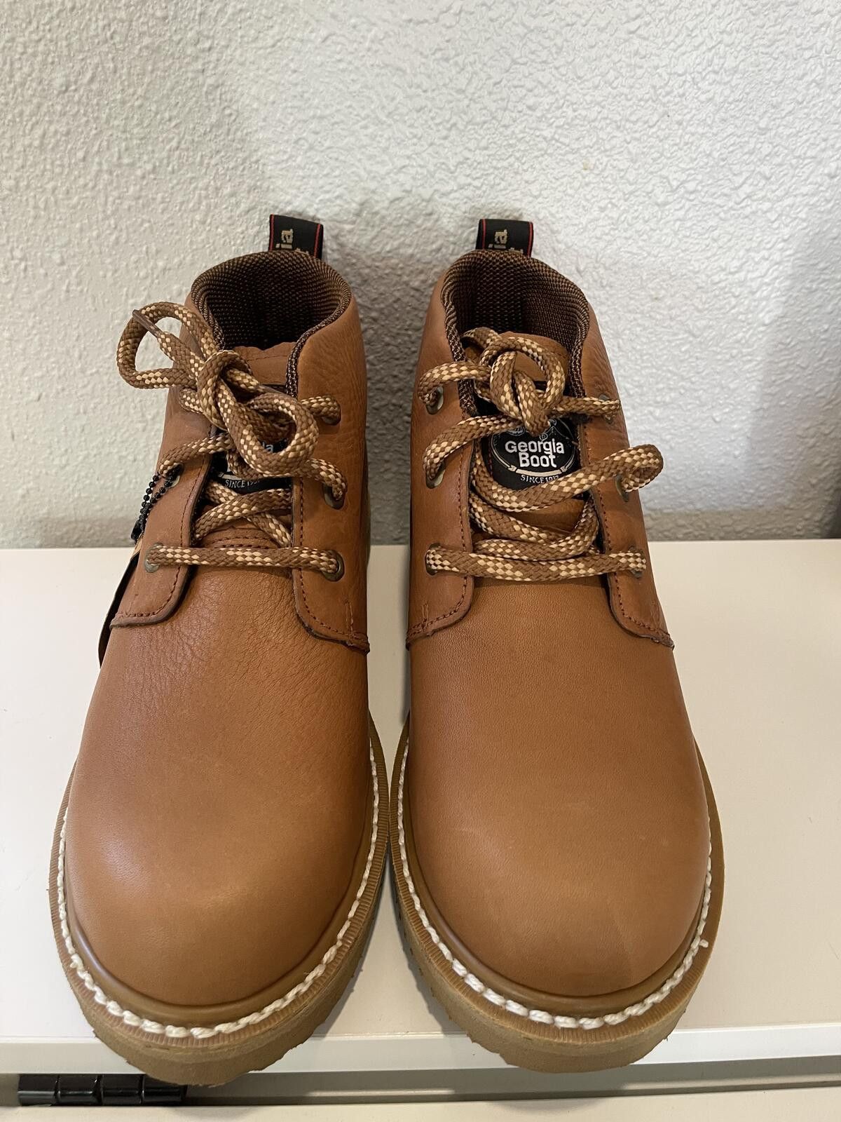 Other Georgia Boot Men's Tan Leather Work Boots Size US 9 / EU 42 - 3 Thumbnail
