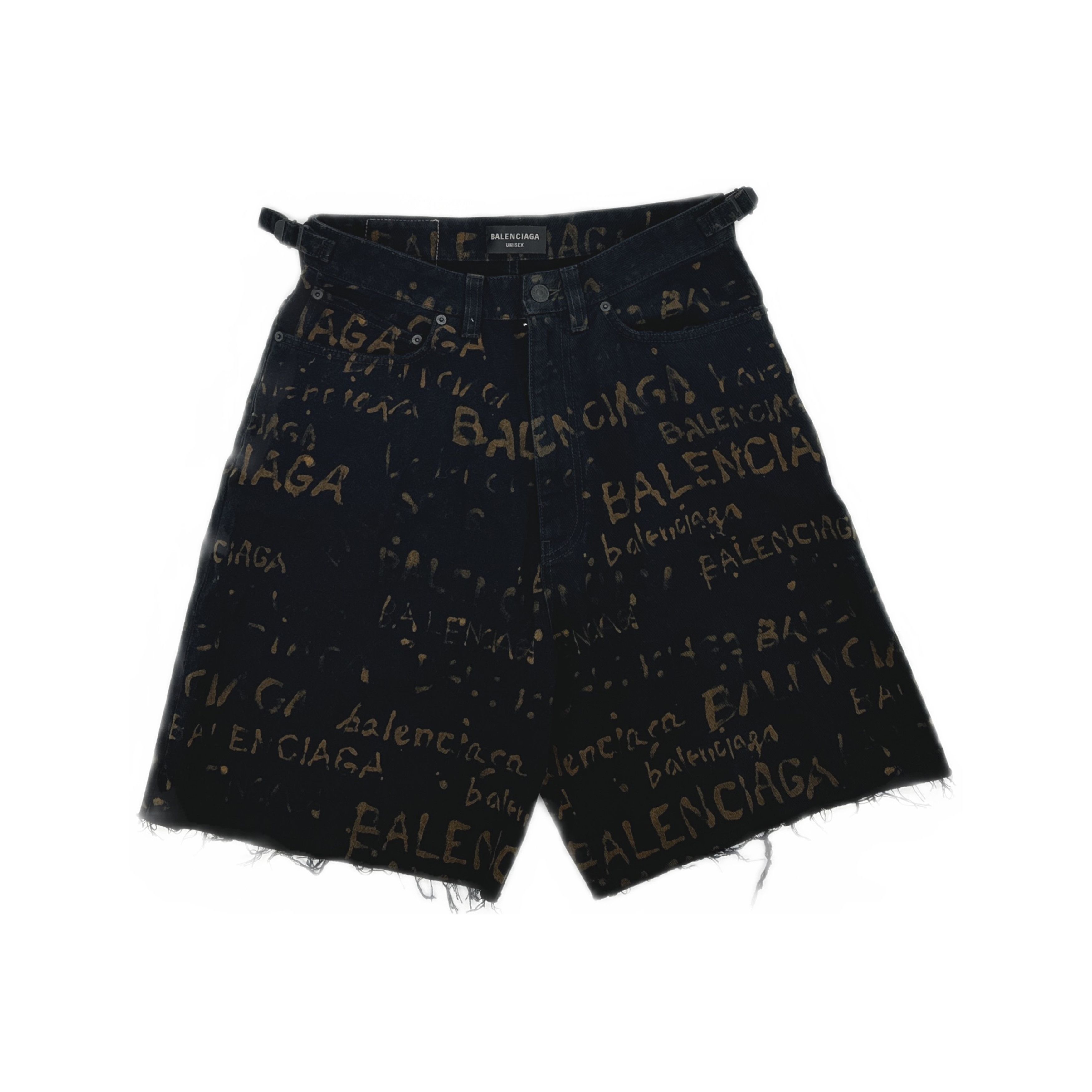 Balenciaga Balenciaga Graffiti Logo Denim Shorts Size 30 Size US 30 / EU 46 - 1 Thumbnail