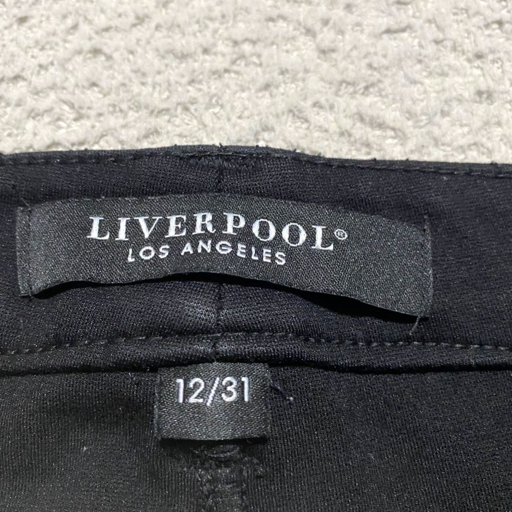 Vintage Liverpool Jeans Pants Womens 12 Black Stretch Skinny Ankle Mid Rise 26 Inseam Nylon Viscose Spandex Solid Size 34" / US 12 / IT 48 - 3 Thumbnail