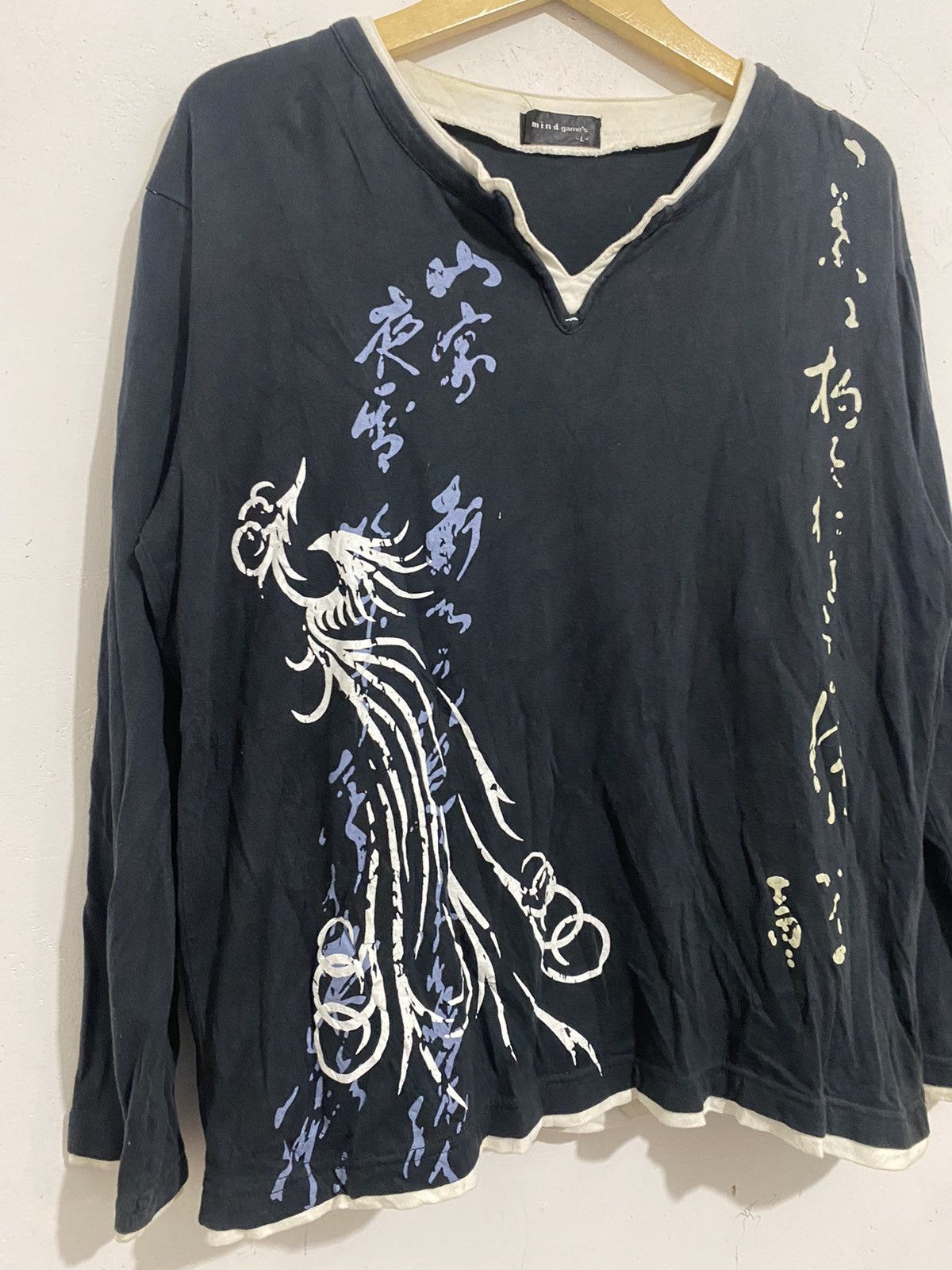 Japanese Brand 🖤BLACKFRIDAY🖤mindgames longsleeve poem dragon kmrii styled Size US L / EU 52-54 / 3 - 2 Thumbnail