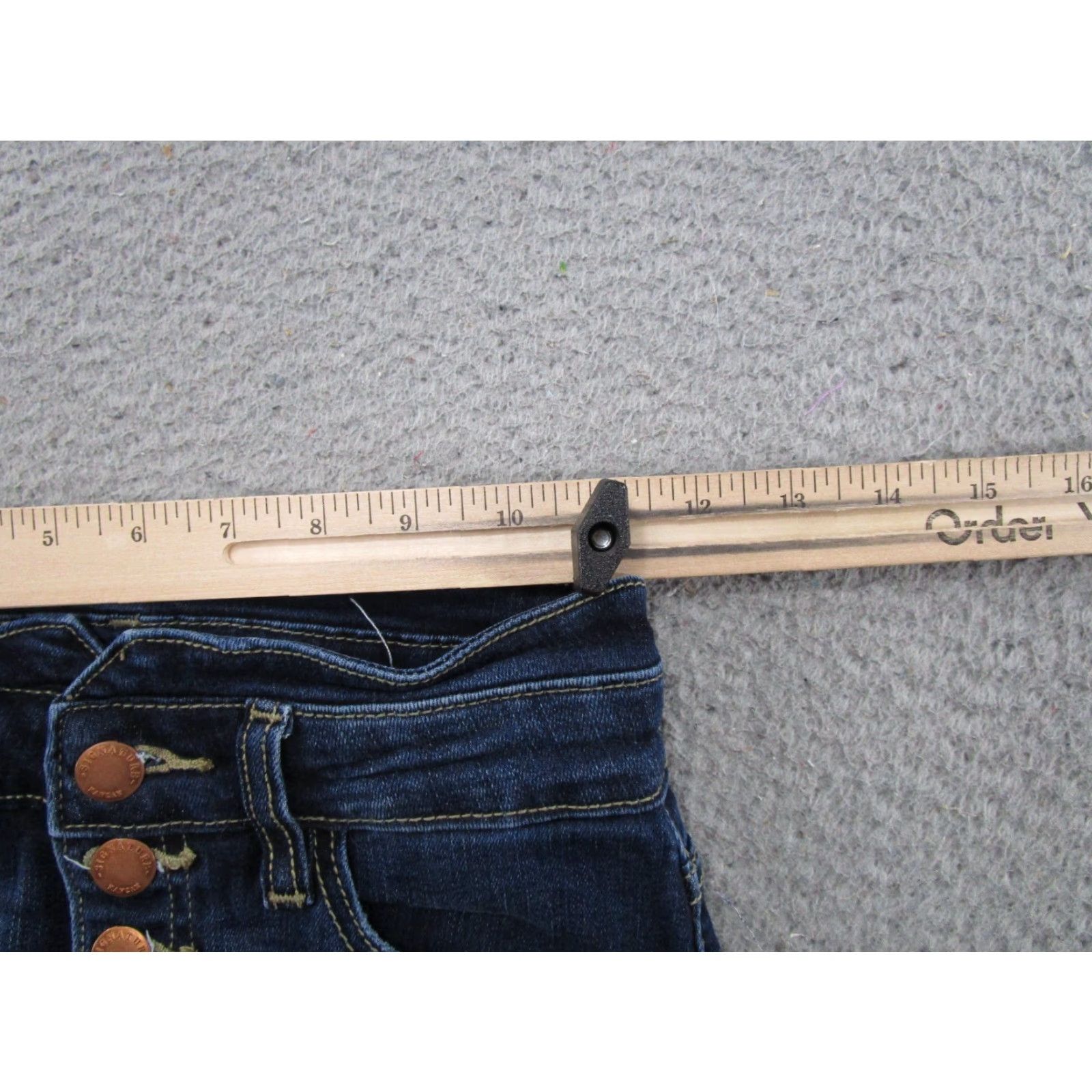 Vintage Kancan Button Fly High Rise Dark Wash Denim Jeans Womens Size 25 Blue Stretch Skinny 5-Pocket Design Size 42" / US 20 - 6 Thumbnail