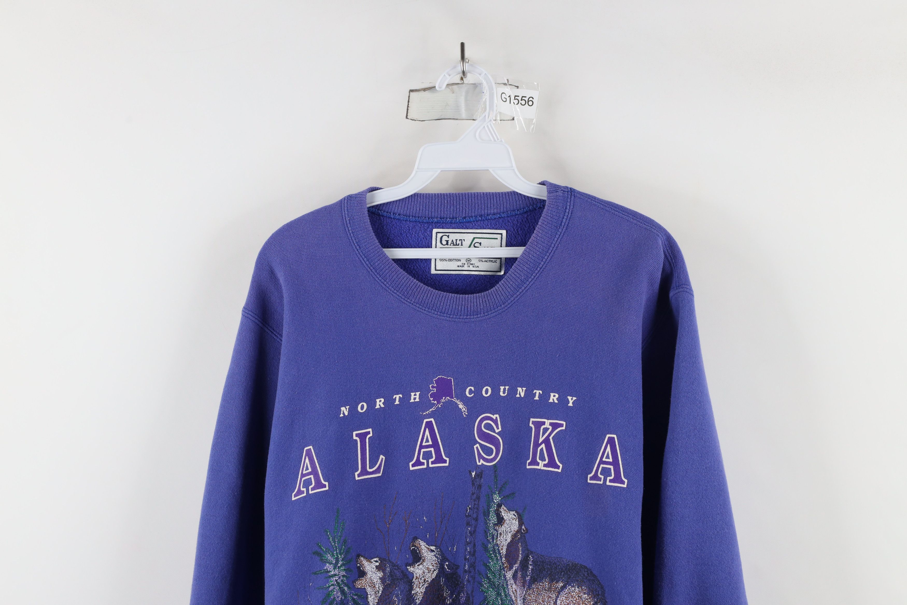 Vintage Vintage 90s Alaska Wolf Nature Crewneck Sweatshirt USA Size M / US 6-8 / IT 42-44 - 2 Thumbnail