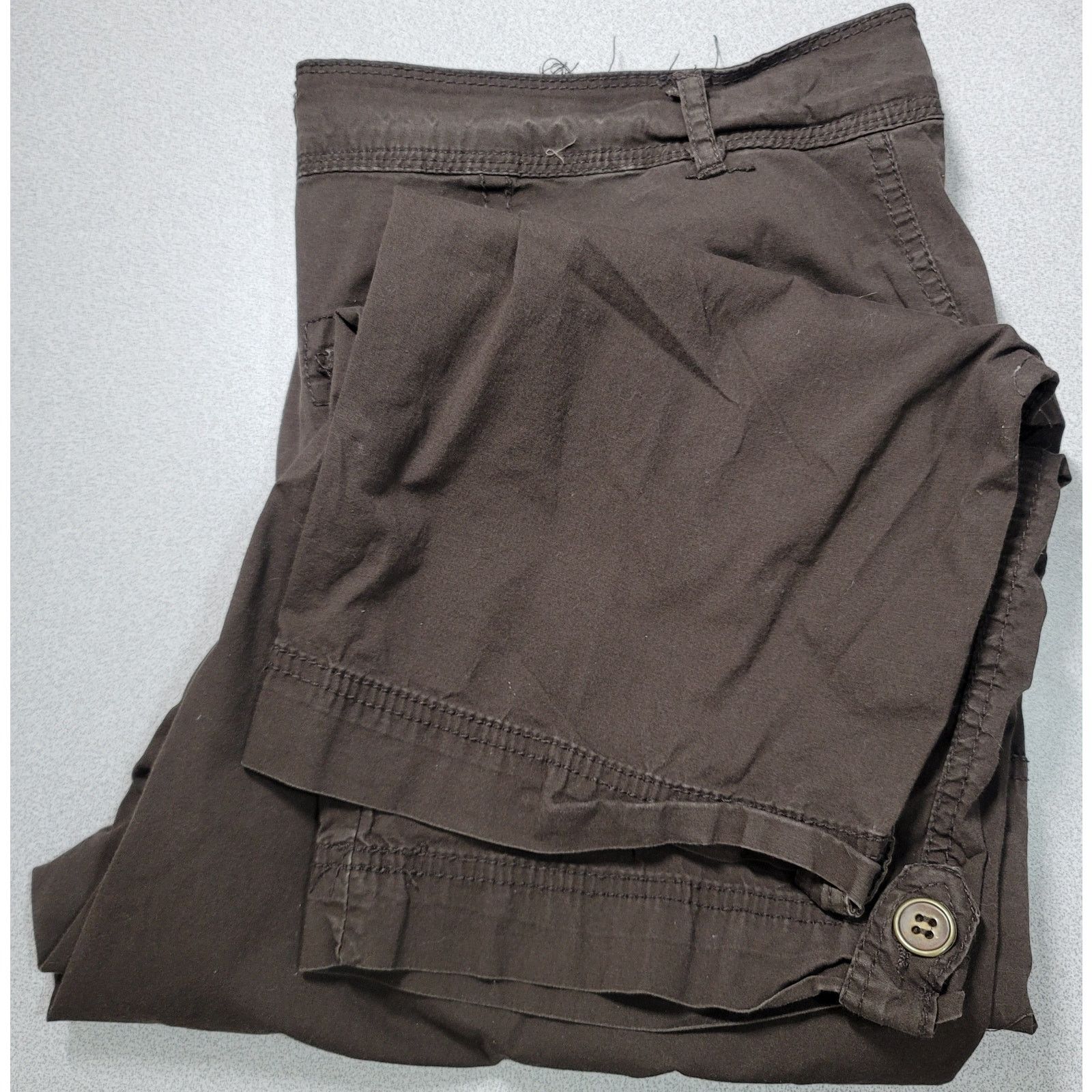 Other Dressbarn Brown Flat Front Cargo Cropped Pant 16 Side Pocket Size 38" / US 16 / IT 52 - 4 Thumbnail