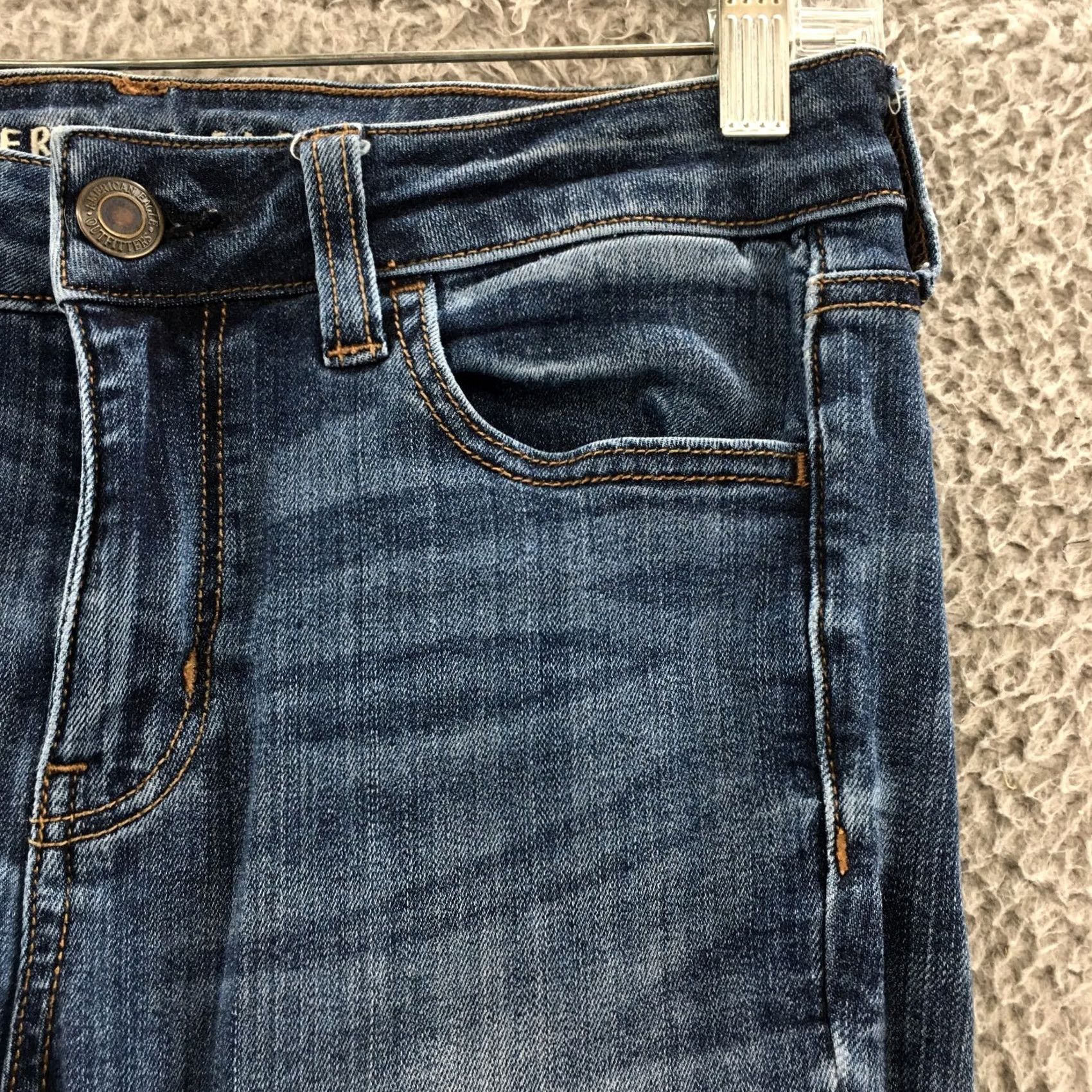 American Eagle Outfitters American Eagle Outfitters Jegging Jeans Womens 8L Blue Denim Regular Stretch Pocket 5-Pocket Design Size 30" / US 8 / IT 44 - 5 Thumbnail