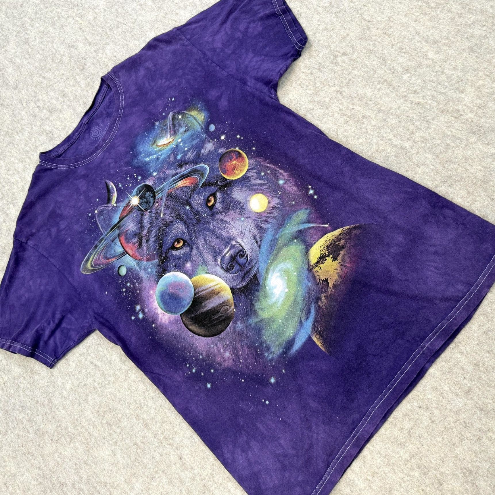 The Mountain VINTAGE The Mountain Shirt Mens S Purple Wolf Galaxy Space Graphic Tie Dye Tee Size US S / EU 44-46 / 1 - 2 Thumbnail
