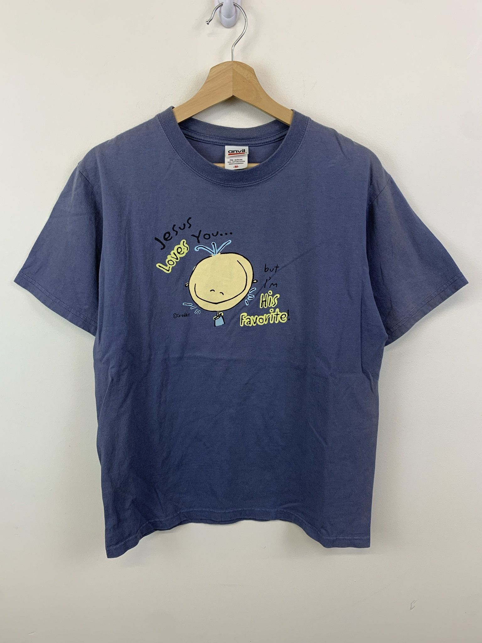 Vintage Vintage Tee Shirt 90s Jesus Loves You but Im His Favorite Tee Size M Size US M / EU 48-50 / 2 - 1 Thumbnail