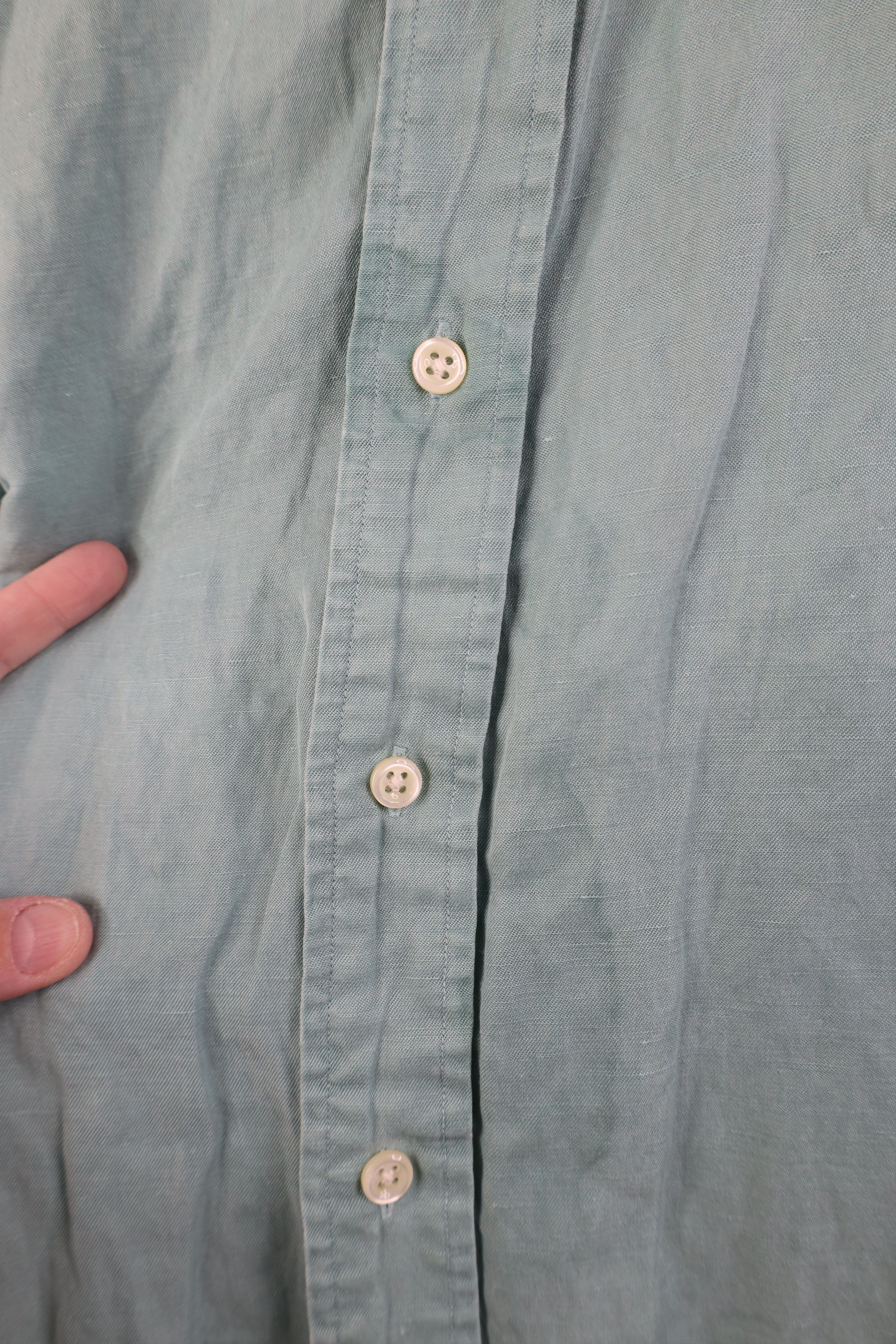 Vintage 90s Ralph Lauren Linen Collared Button Down Shirt