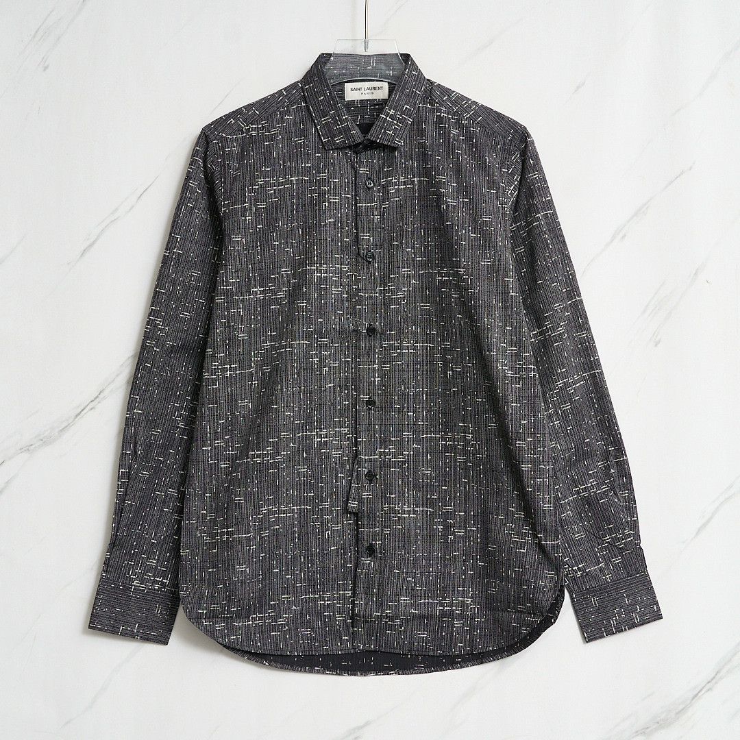 Saint Laurent Paris Saint Laurent Men's Contrast Stripe Shirt Size US XXS / EU 40 - 1 Thumbnail