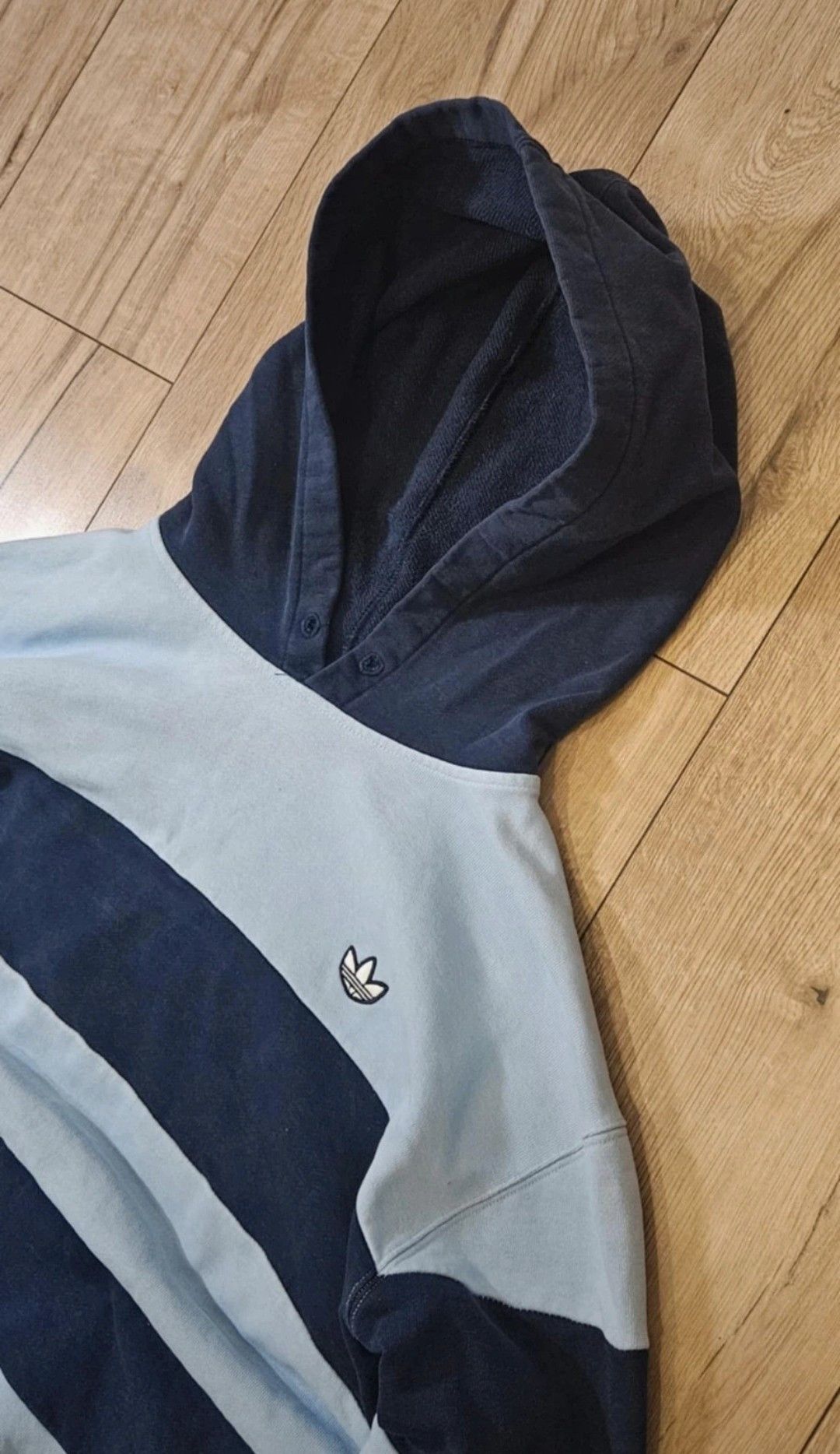 Adidas Adidas Colorblock Drawstring Lightblue hoodie Size US L / EU 52-54 / 3 - 6 Thumbnail