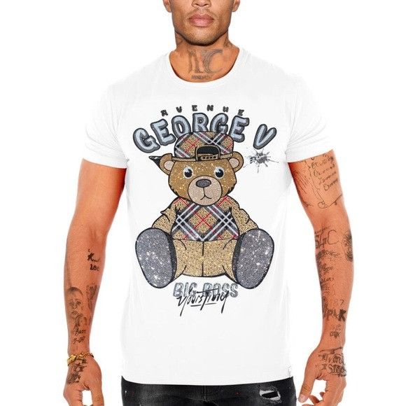George V Paris Mens Designer Avenue George V Graphic White Tee Shirt with r Size US XL / EU 56 / 4 - 1 Preview