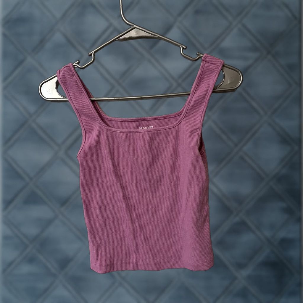 Old Navy Old Navy Tank Top Purple Cotton Round Neck Cropped M Women's Short Sleeve Shirt Size M / US 6-8 / IT 42-44 - 1 Thumbnail
