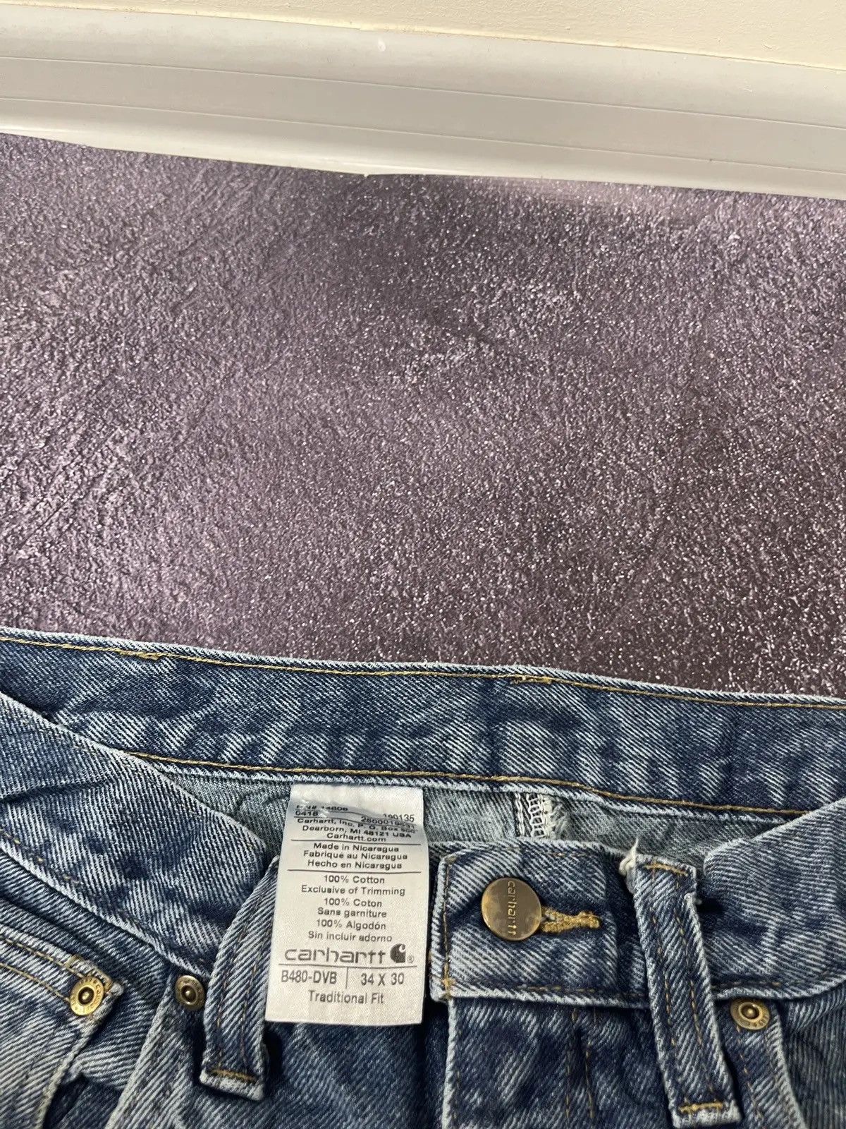 Carhartt × Vintage Vintage Carhartt Work Blue Denim American Hype Baggy Jeans Size US 34 / EU 50 - 9 Thumbnail