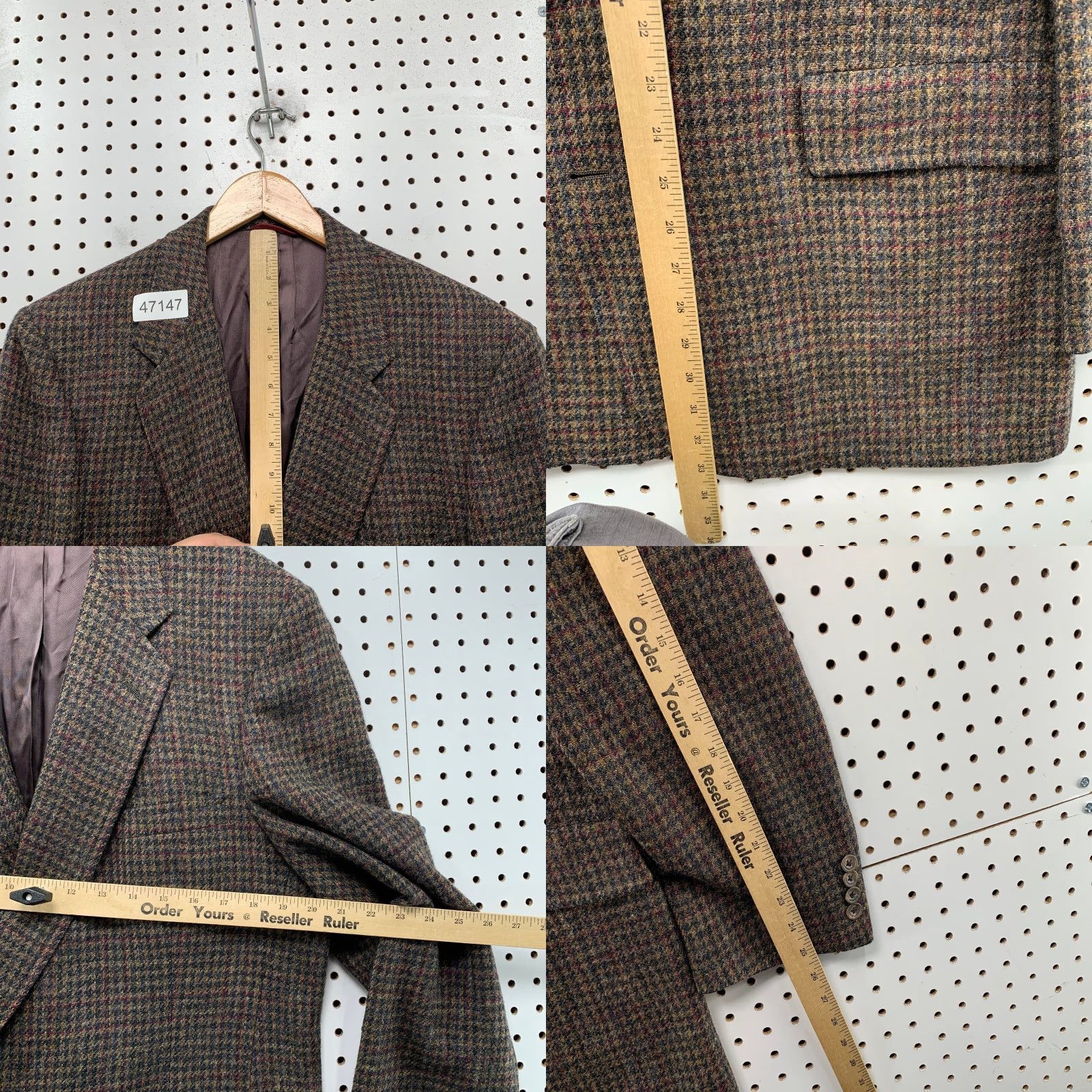 Hart Schaffner Marx Vintage Hart Schaffner Marx Blazer Mens 40 Tweed Wool Brown Houndstooth USA Jacket Blazer Mens 40 Brown Wool Tweed Houndstooth Size 40R - 10 Thumbnail