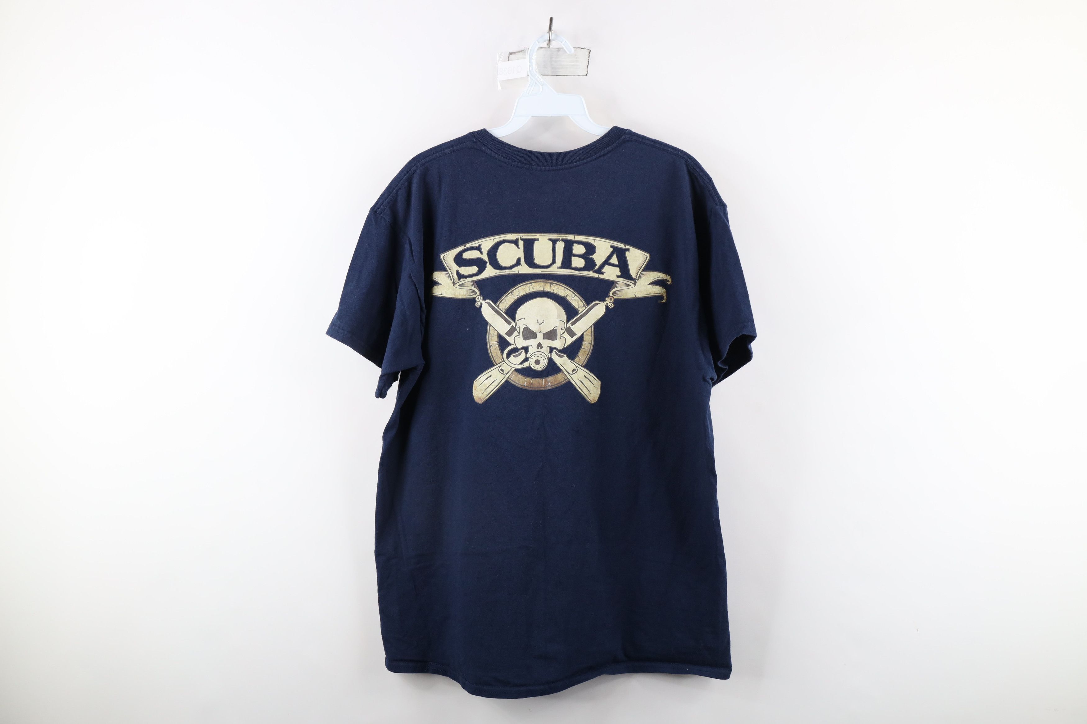 Vintage Vintage 90s Streetwear Spell Out Scuba Diving Skull T-Shirt Size US L / EU 52-54 / 3 - 9 Thumbnail