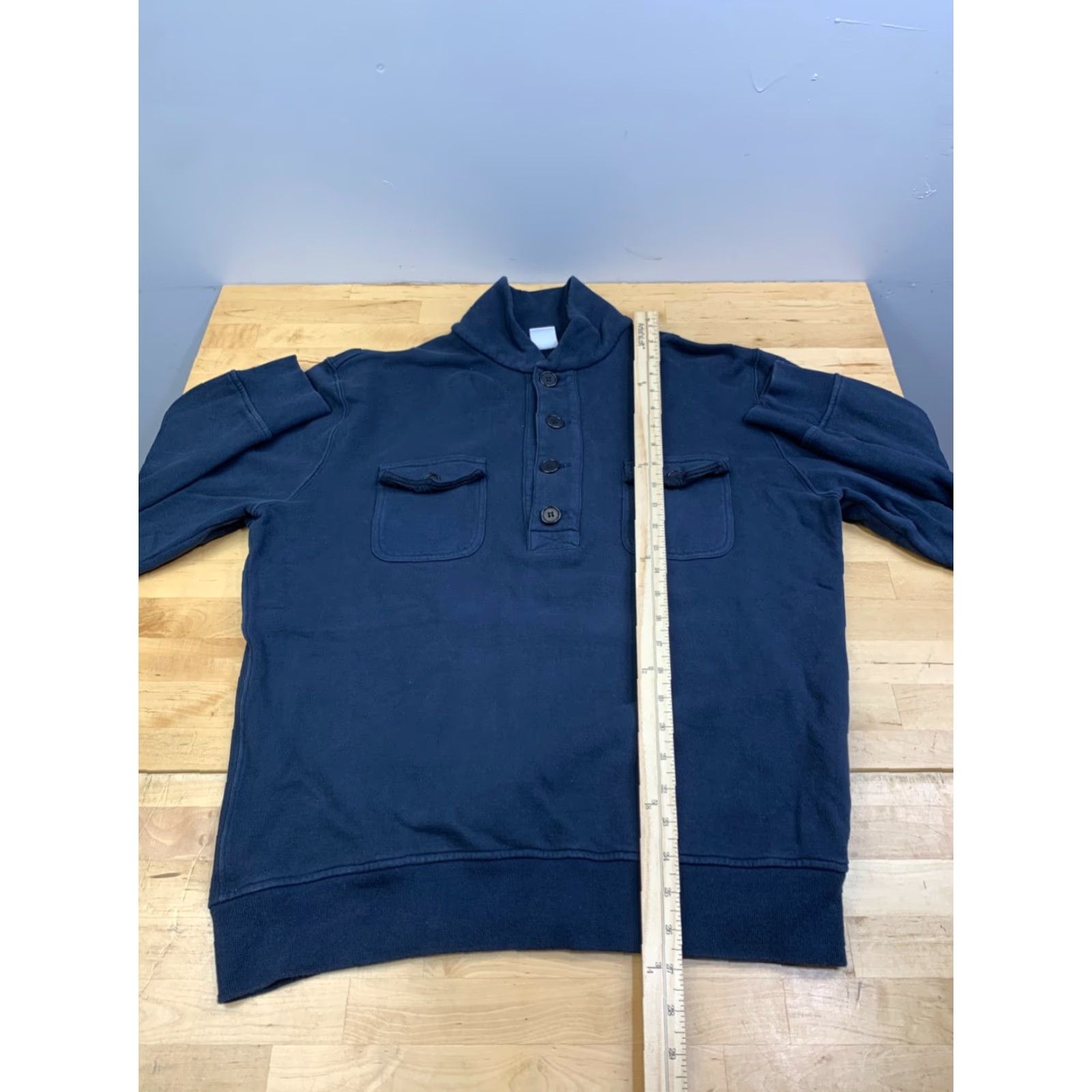 Aspesi Aspesi Mens XL Blue Pullover Henley Sweater Casual Size US XL / EU 56 / 4 - 3 Thumbnail