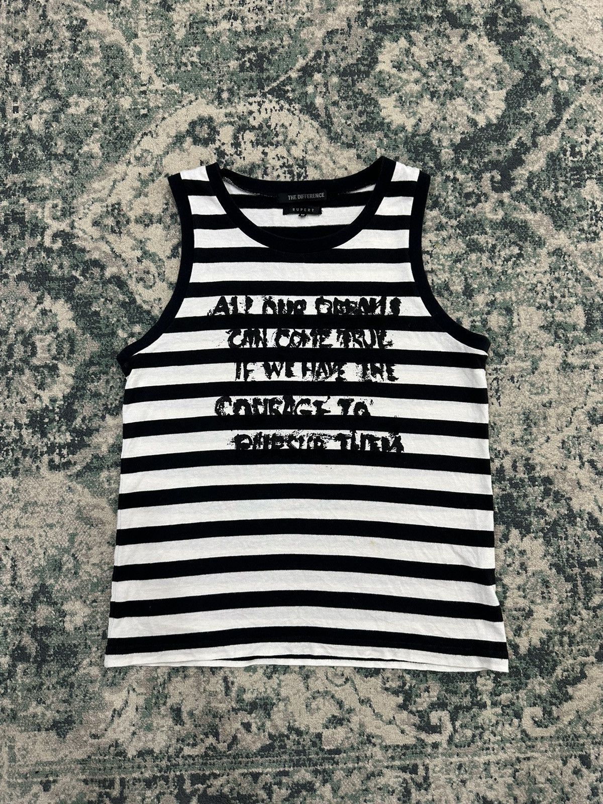 Japanese Brand The Difference By Rupert Cyberpunk Poem Stripe Sleeveless Size US M / EU 48-50 / 2 - 2 Thumbnail