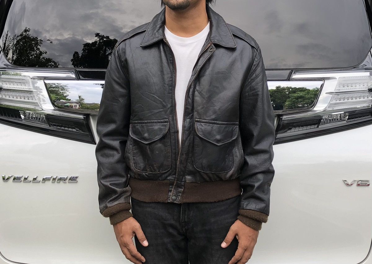 Schott VTG Schott Bros Leather Bomber flight Jacket Type 85 19-MS Size US M / EU 48-50 / 2 - 3 Thumbnail