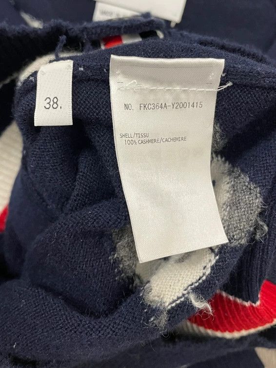 Thom Browne Thom browne Dark blue small fish four-striped pure cashmere Size XS / US 0-2 / IT 36-38 - 6 Thumbnail
